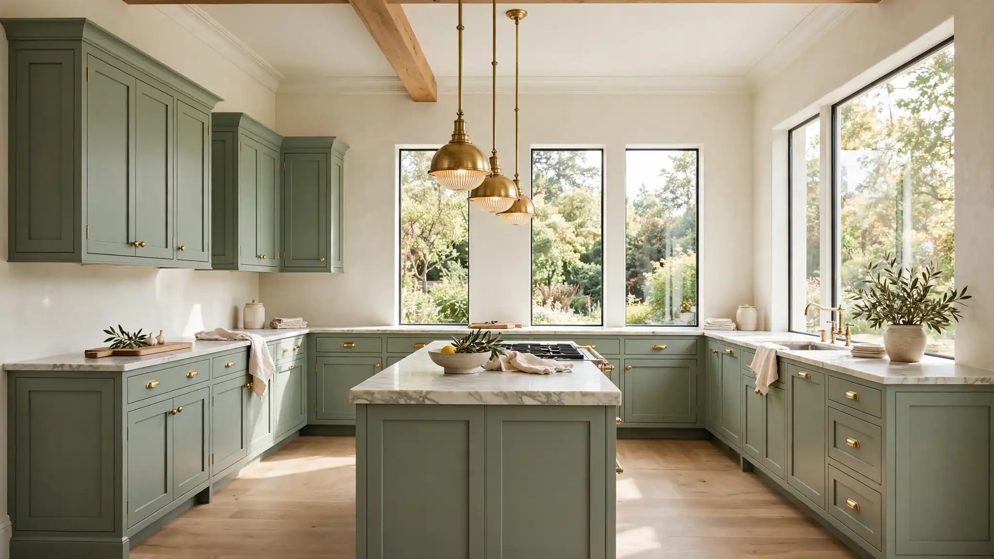 sage green and cream kitchen ideas