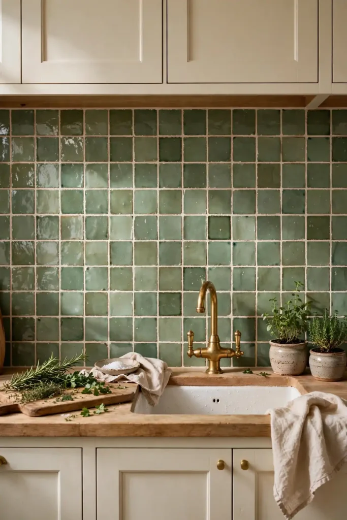Sage Tile Backsplash