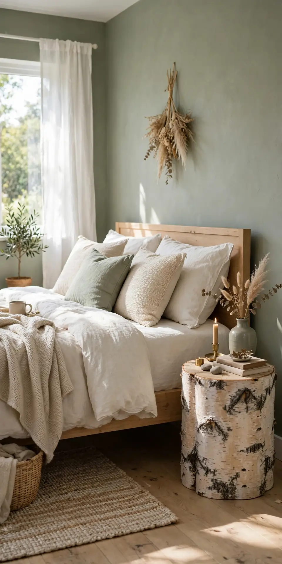 Birch Log Side Table