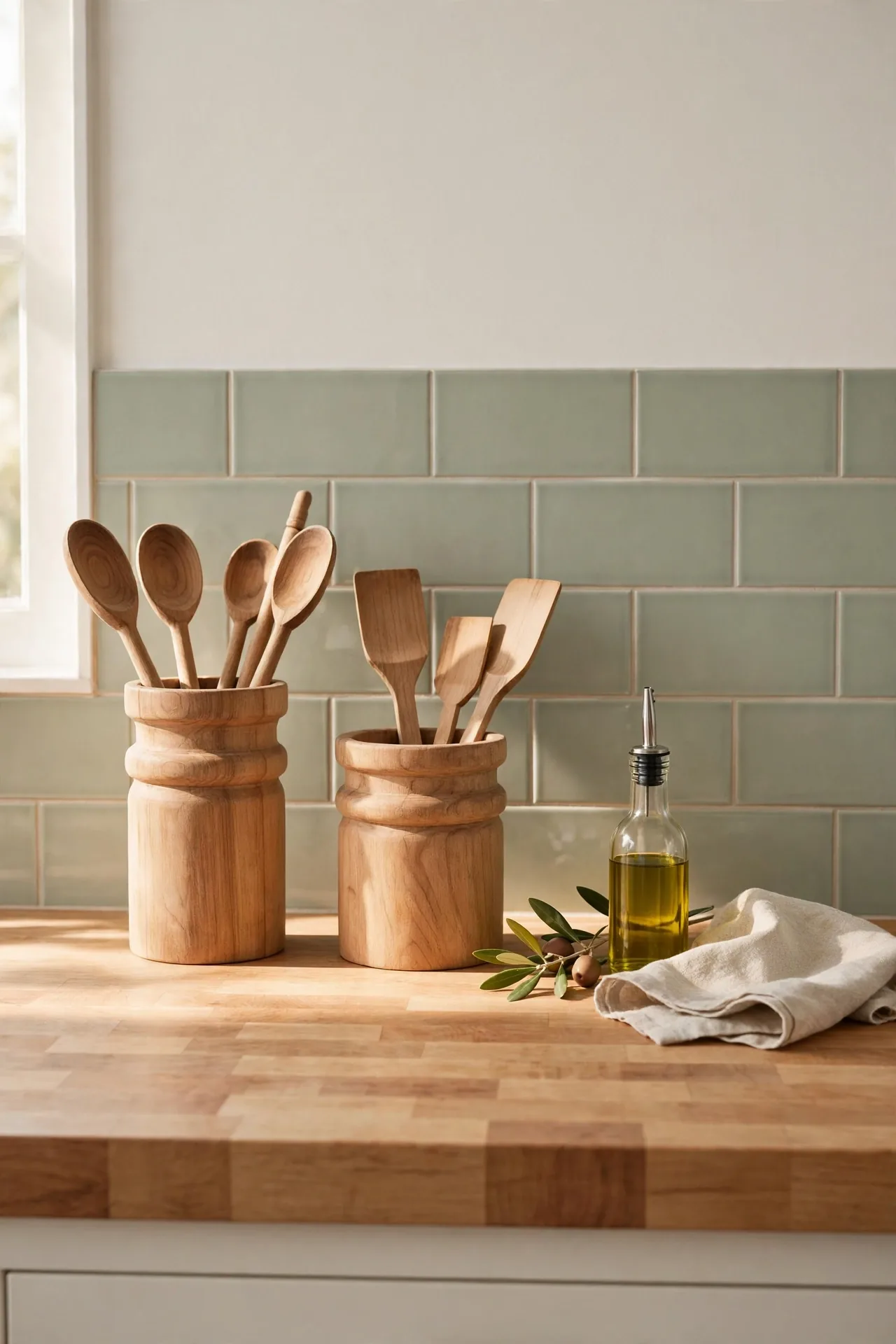 Wooden Utensil Crocks