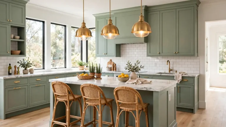 sage green kitchen hardware lighting