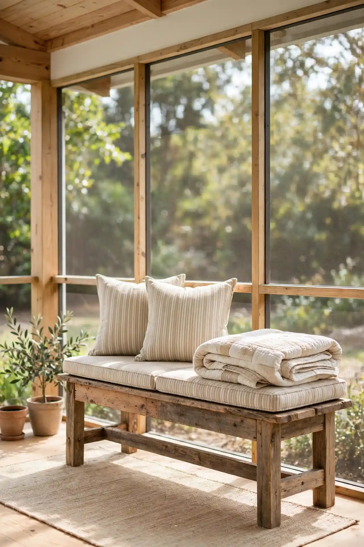 Rustic Wooden Bench