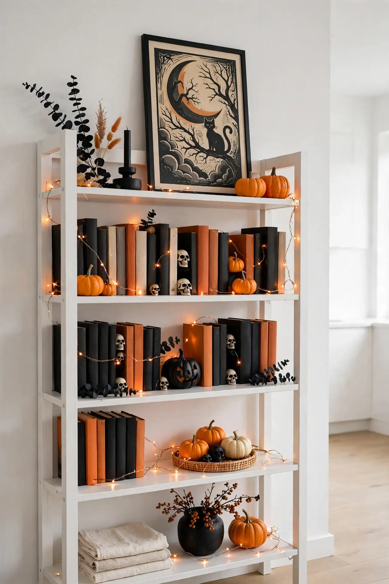 Spooky Bookcase Styling