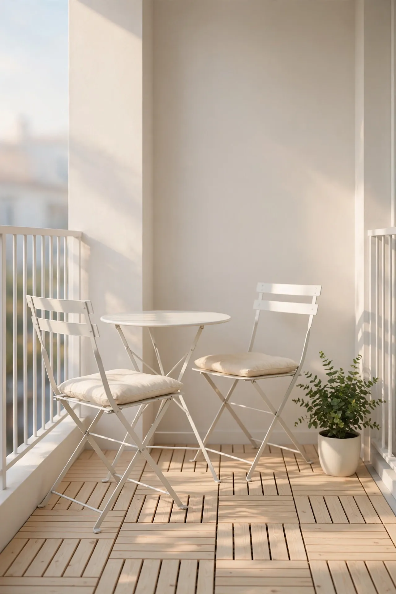 Folding Bistro Set for small balcony decor ideas for apartments