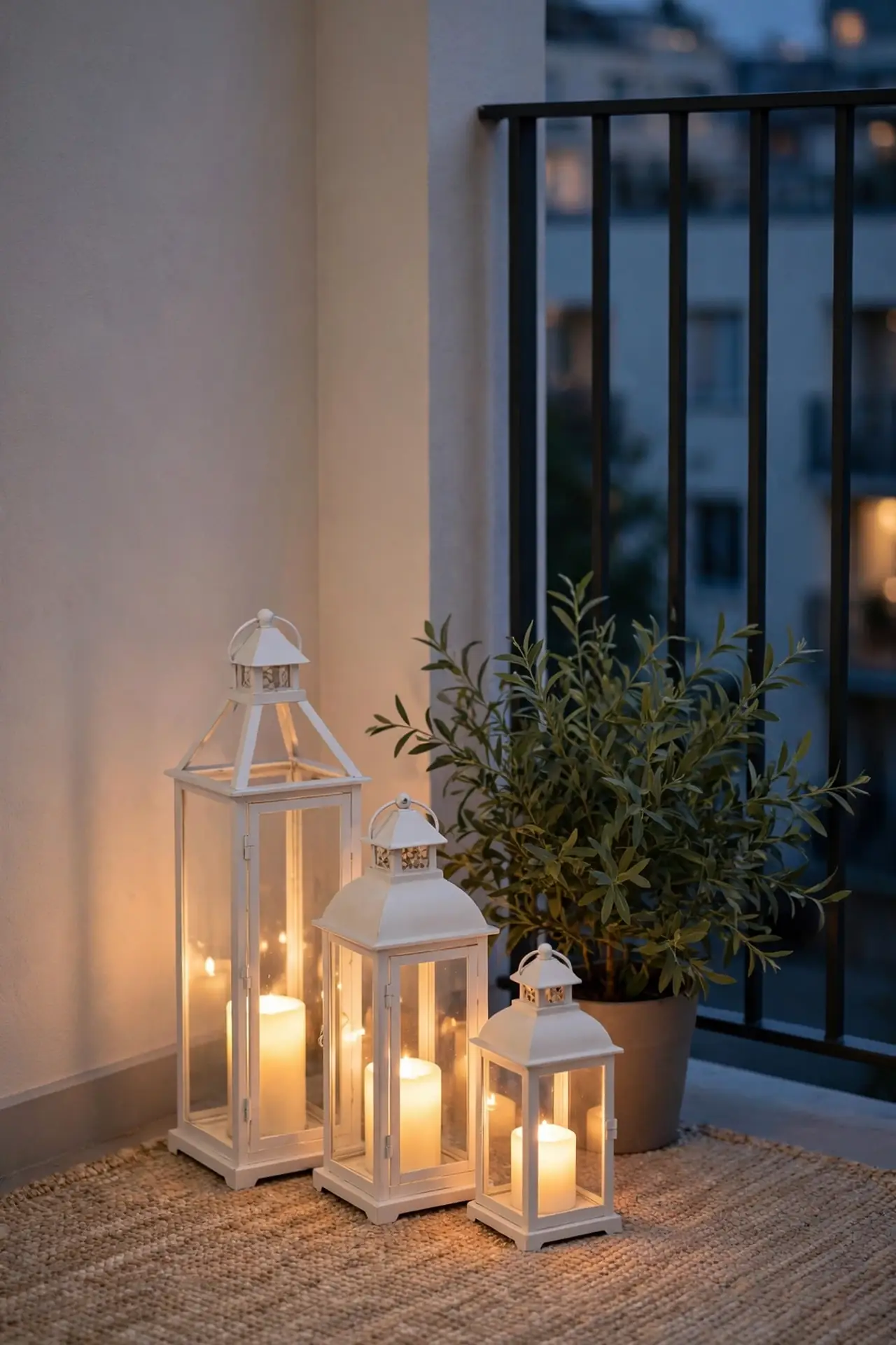 Lantern Cluster Glow for small balcony decor ideas for apartments