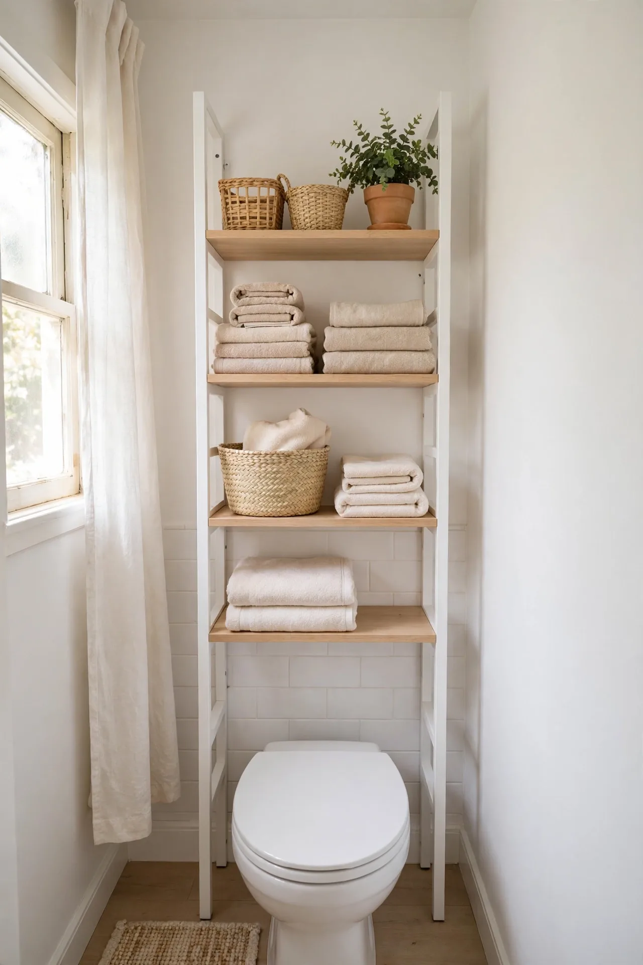 Over-Toilet Shelf Tower