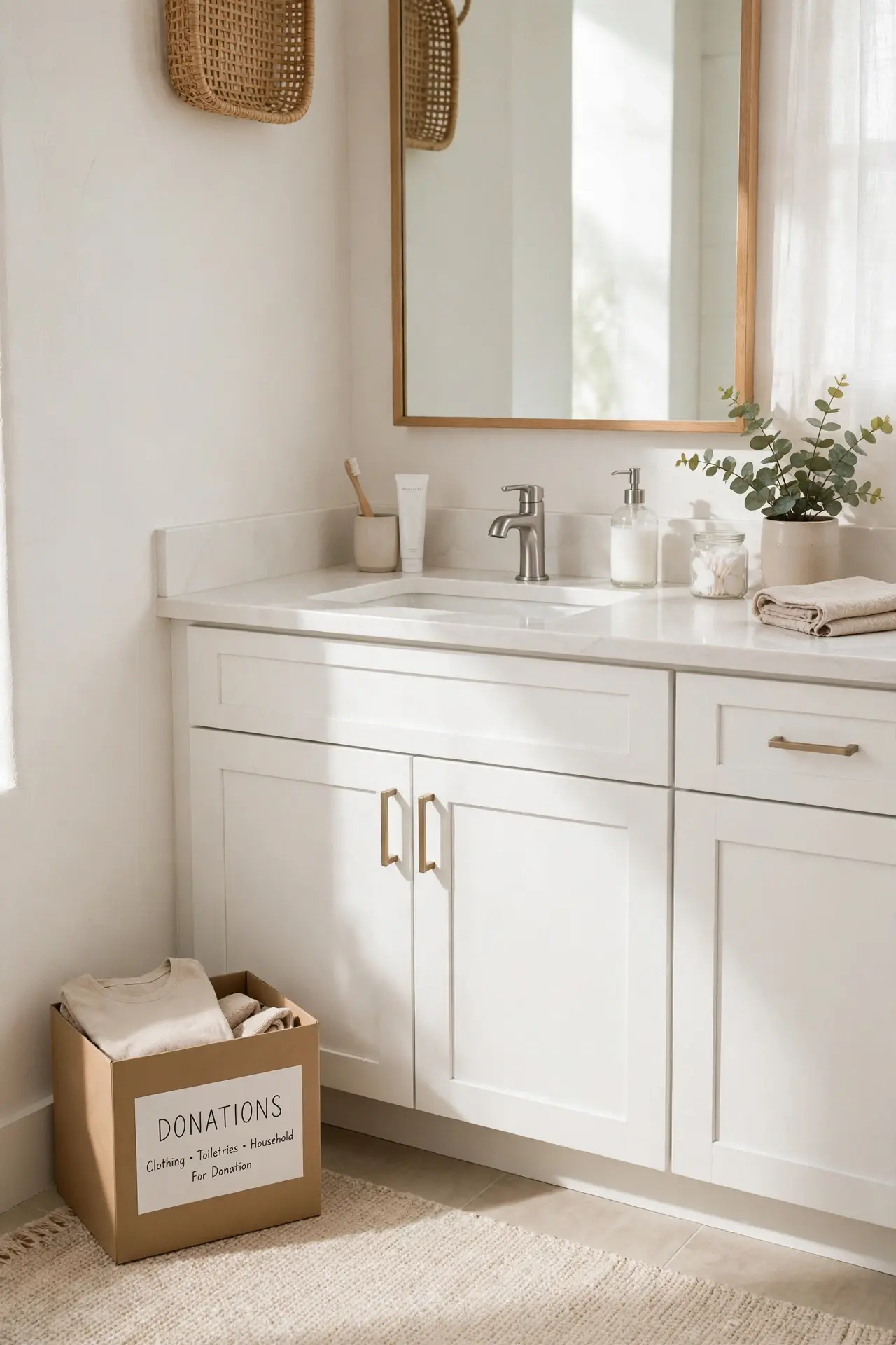 Declutter Routine Plan for small bathroom vanity organization ideas