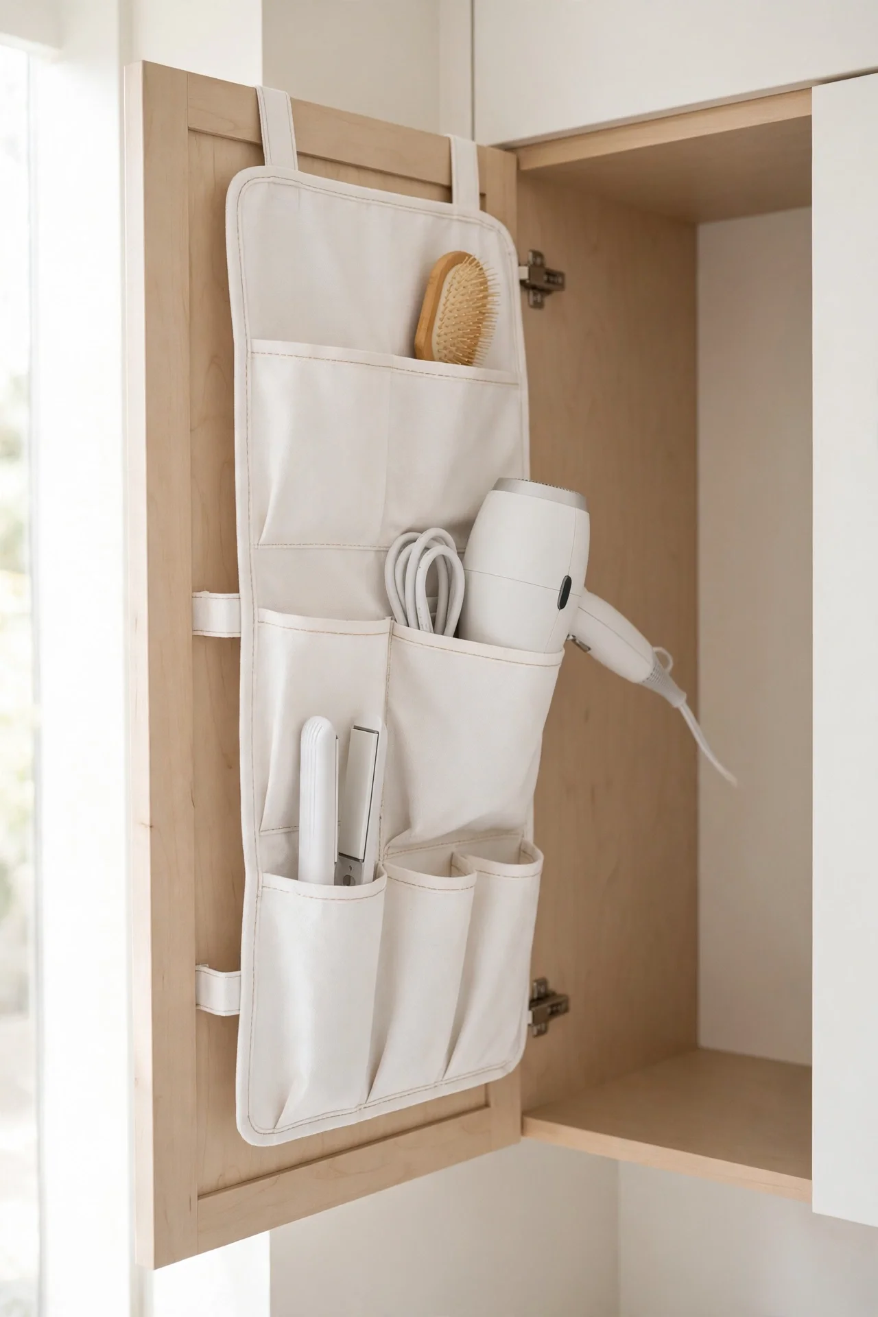 Hair Tool Organizer for small bathroom vanity organization ideas
