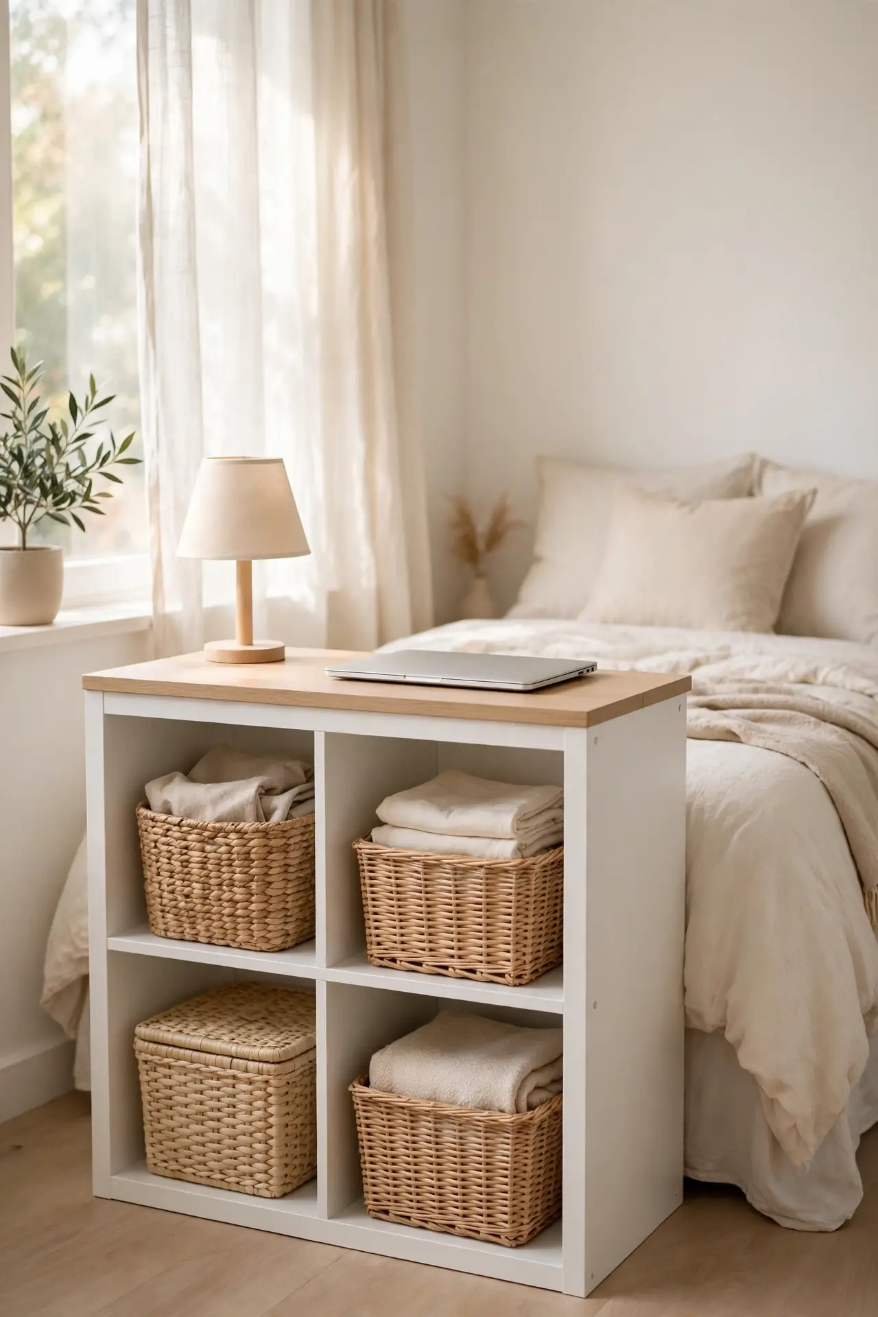 Cube Shelf Desk - small bedroom decorating ideas with a desk