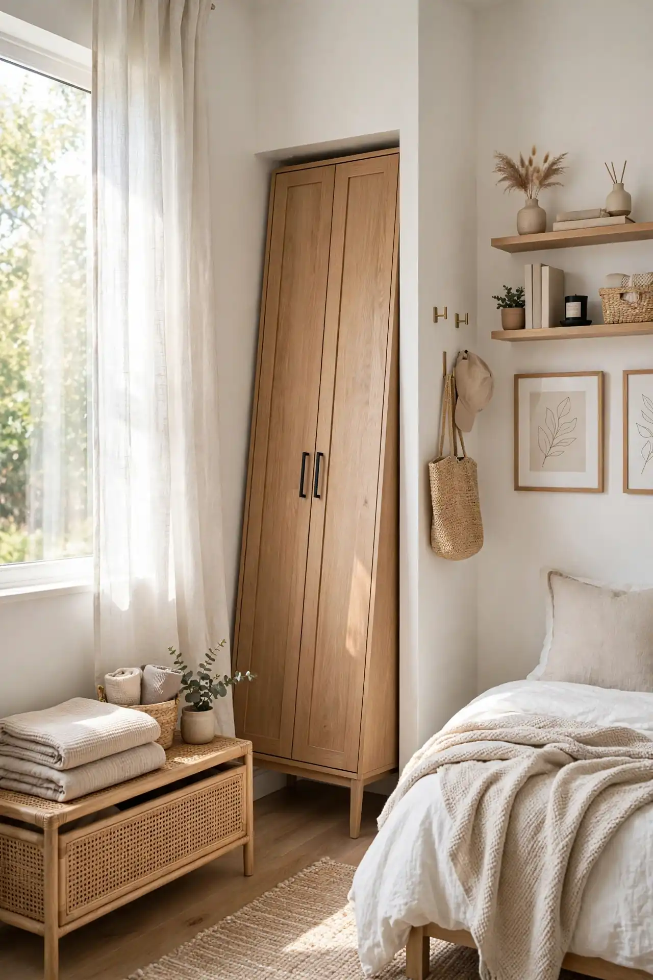 Corner Armoire Fit - Small Bedroom Ideas With No Closet