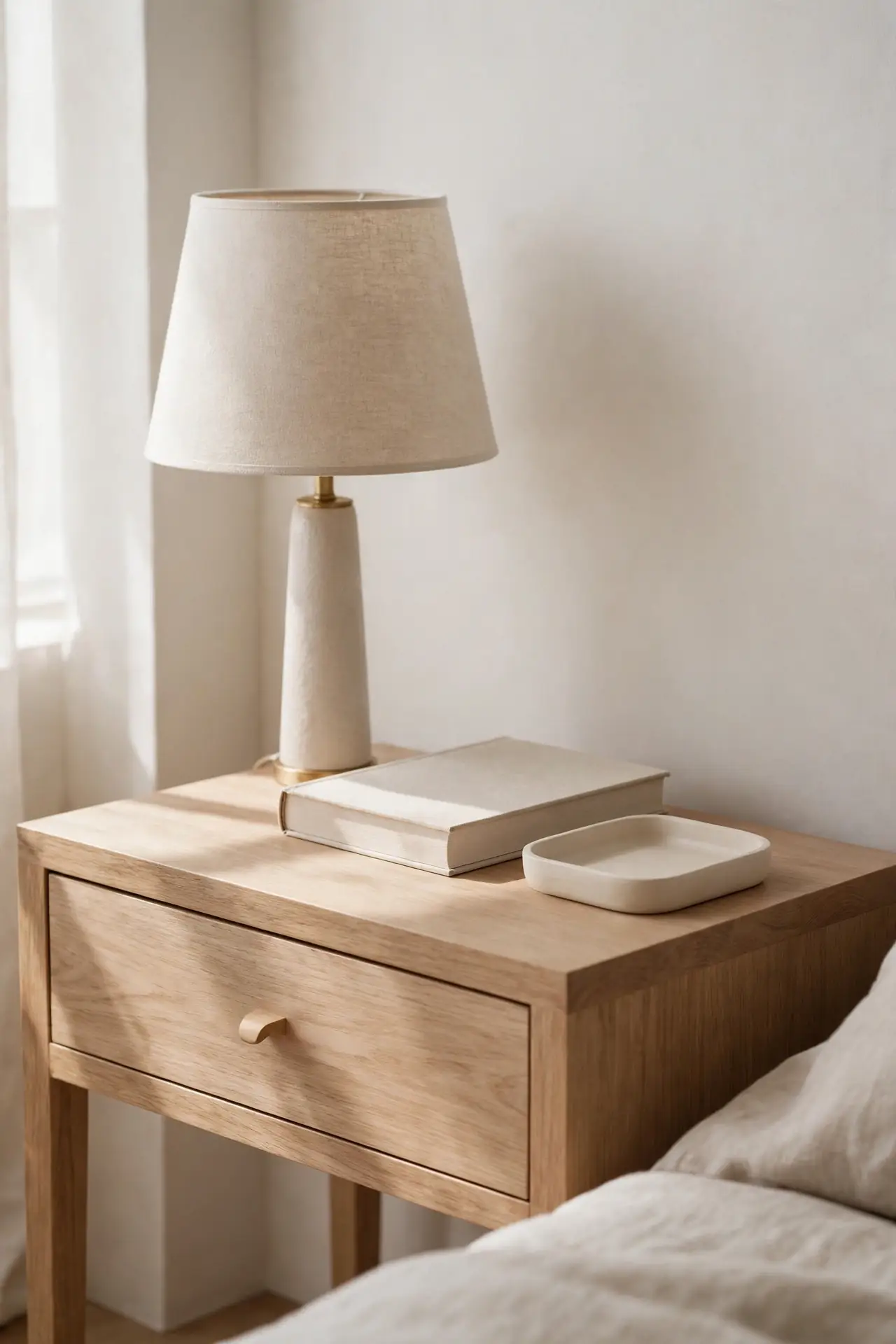Decluttered Nightstand Zone