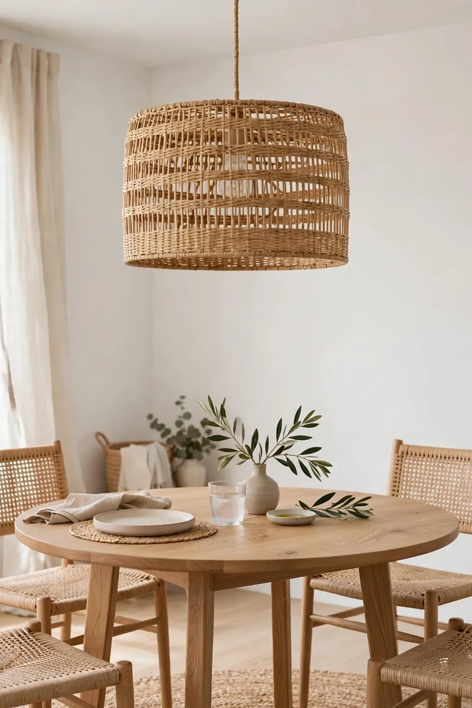 Rattan Drum Pendant