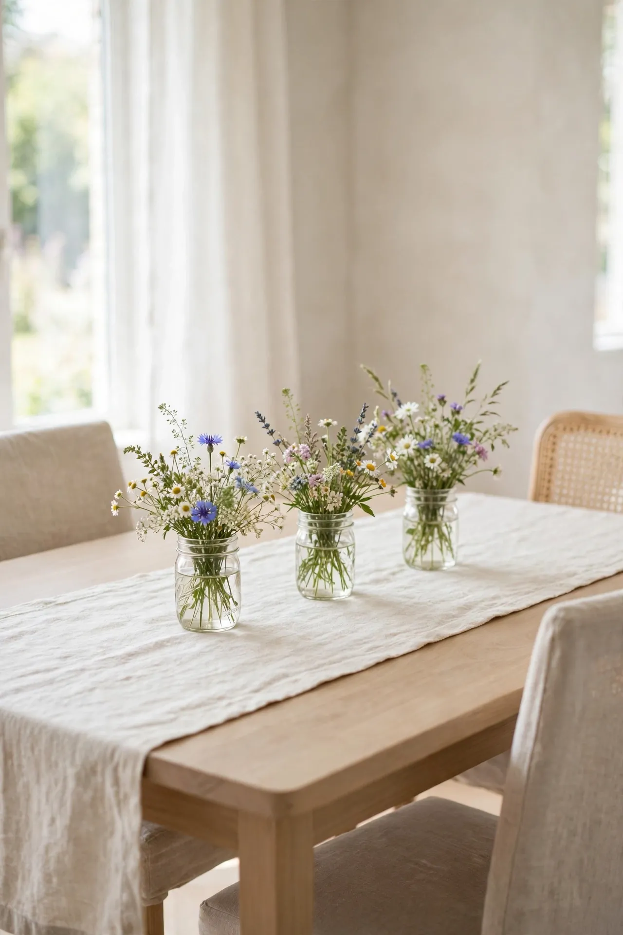 Wildflowers for small dining room table centerpiece ideas