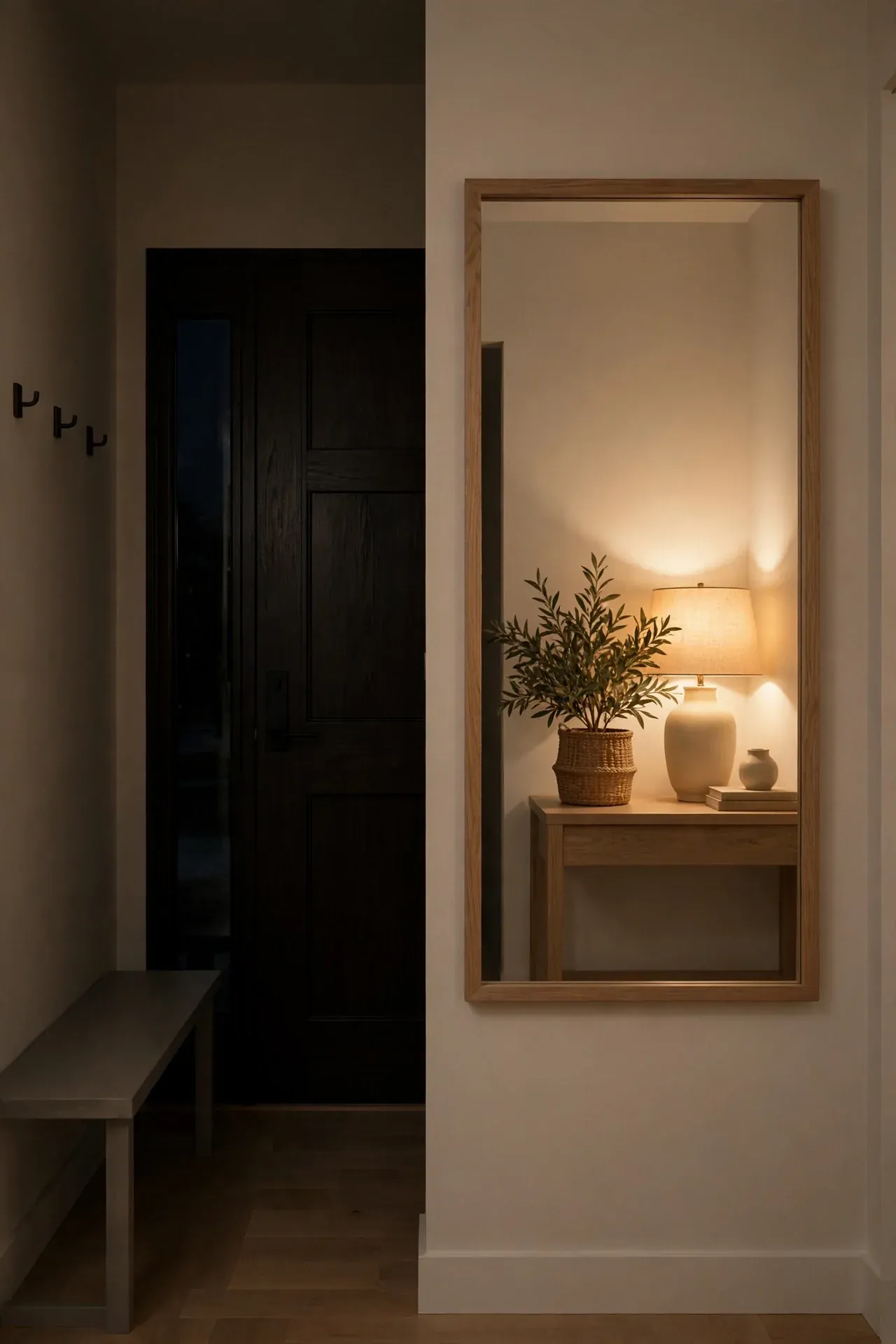 Mirror And Light for small front entryway decorating ideas