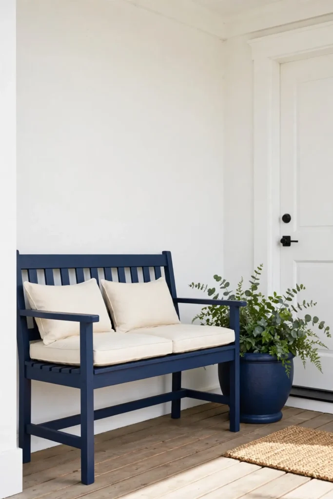 Bold small front porch decorating ideas with seating