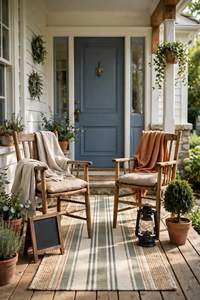 Charming small front porch decorating ideas with seating