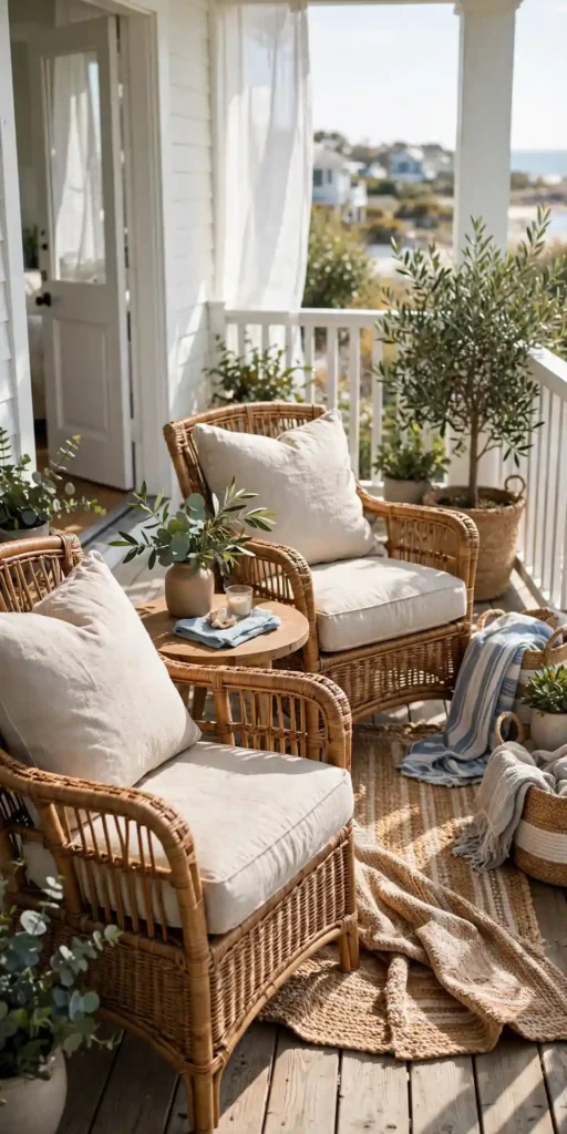 Rattan Armchair Pair