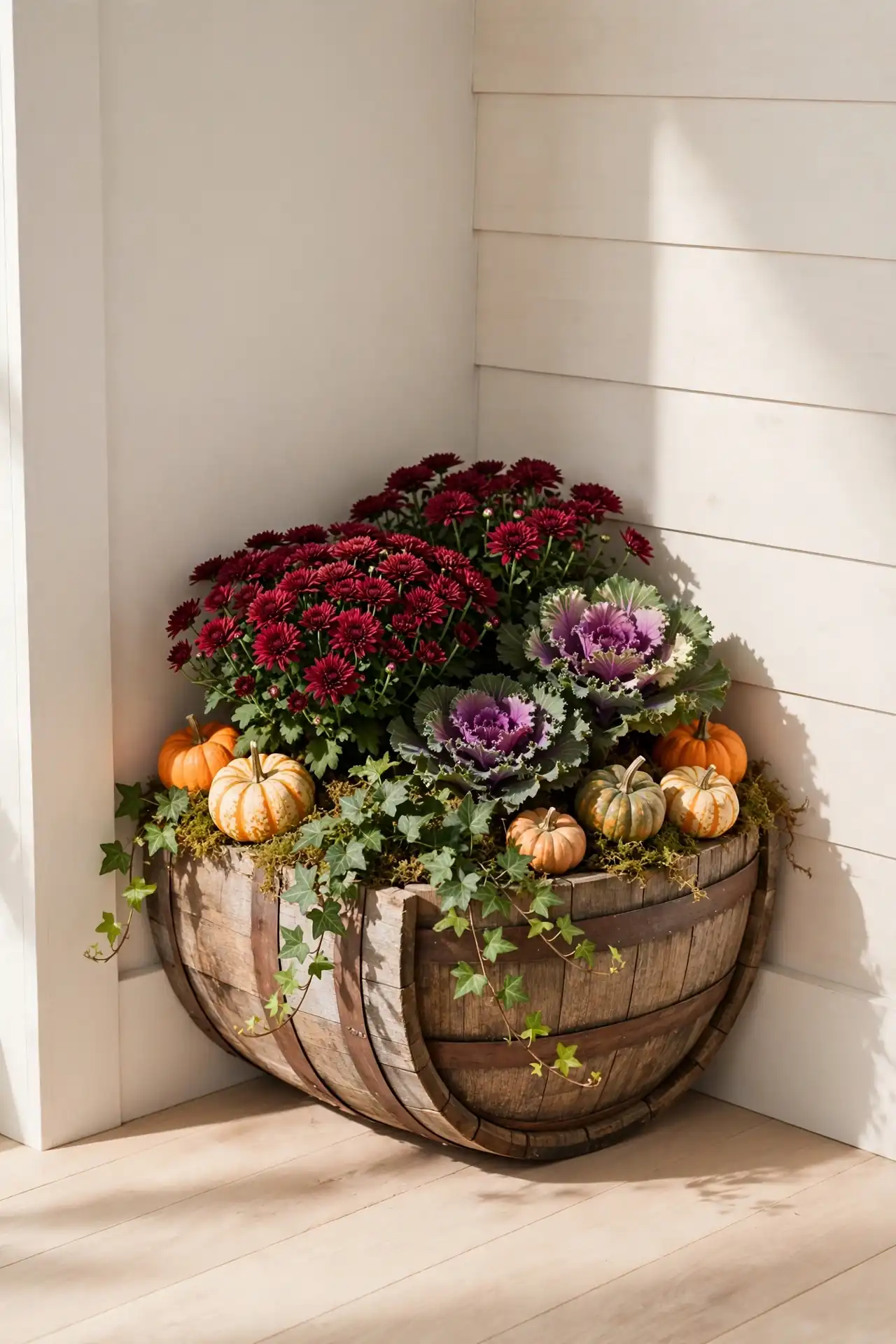Rustic Barrel Planter