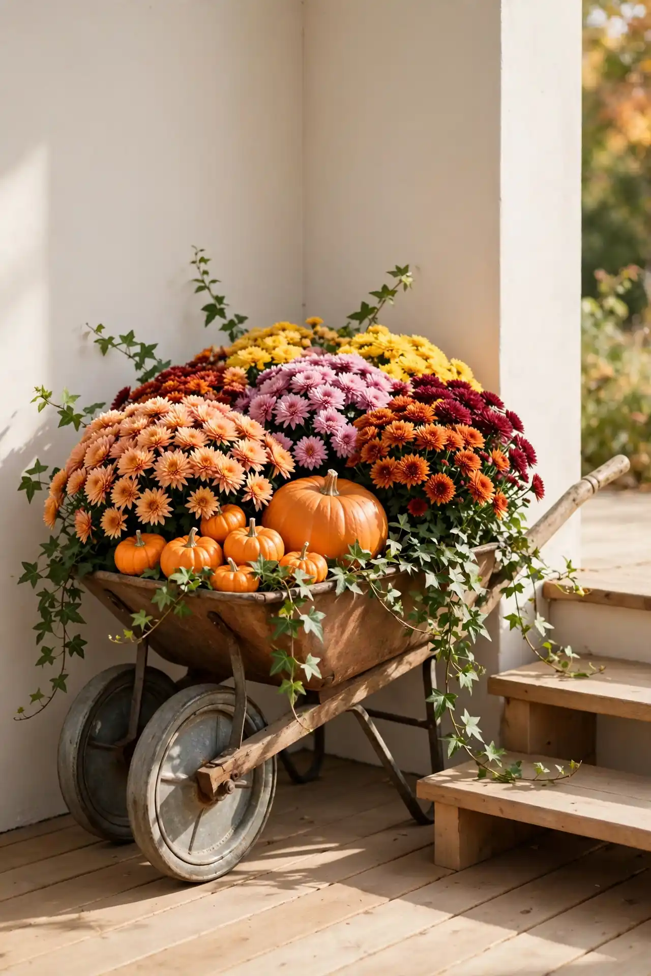 Wheelbarrow Mum Garden