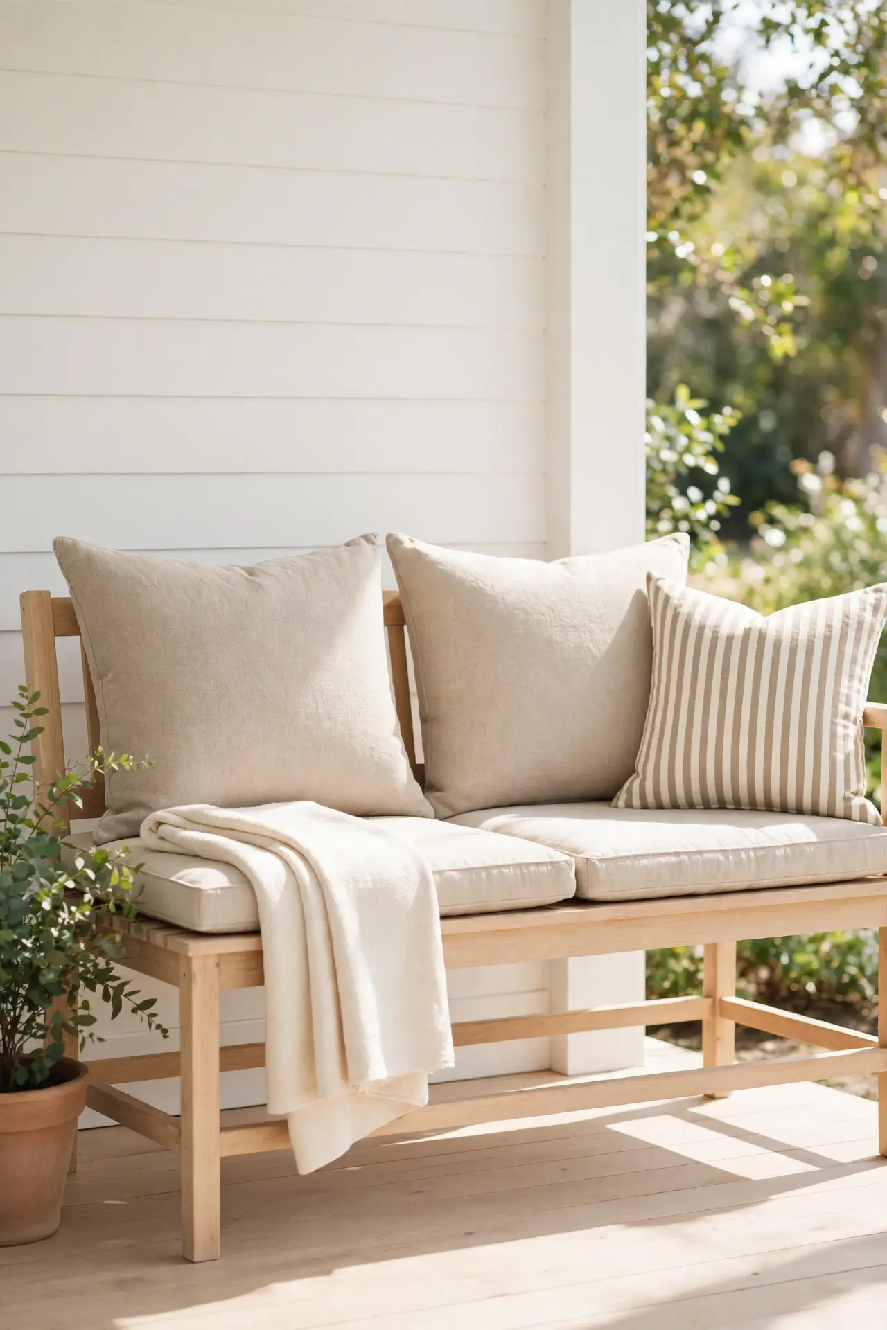 Neutral Bench Cushions