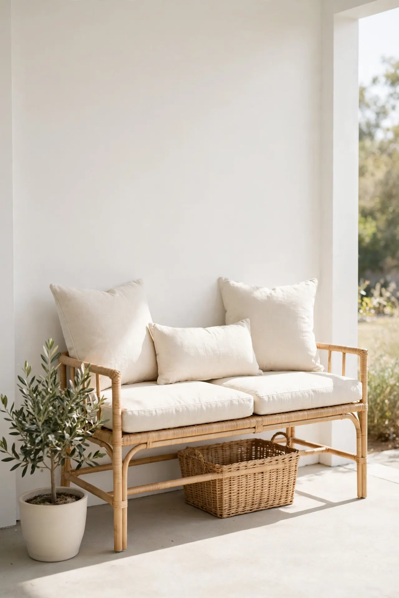 Rattan Bench Styling