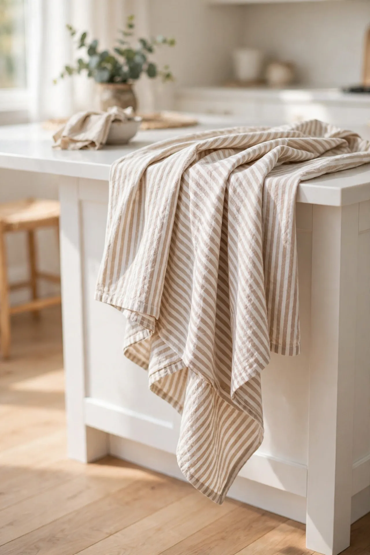 Textile Layer for small kitchen island decor ideas