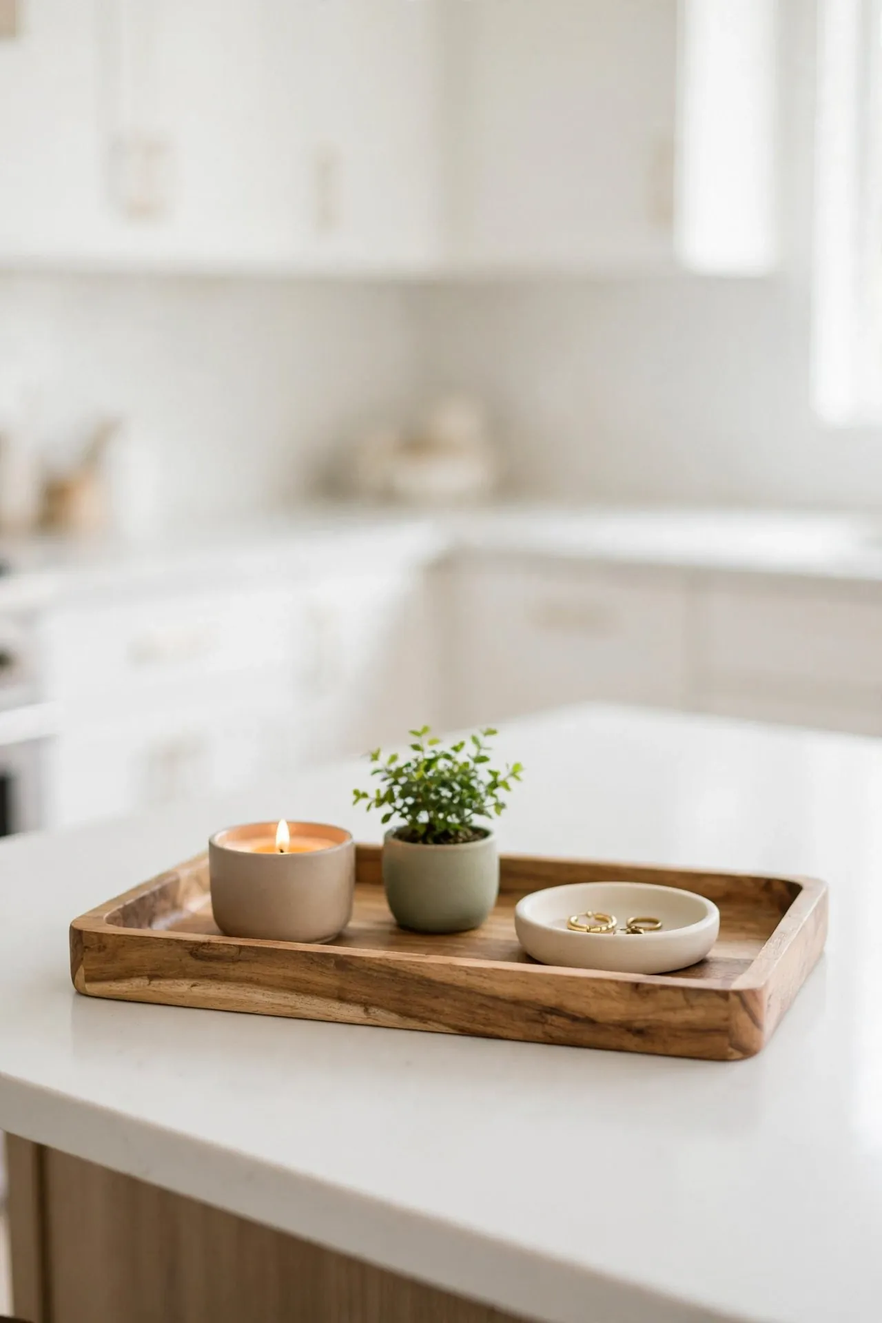 Wooden Tray Base - small kitchen island decor ideas