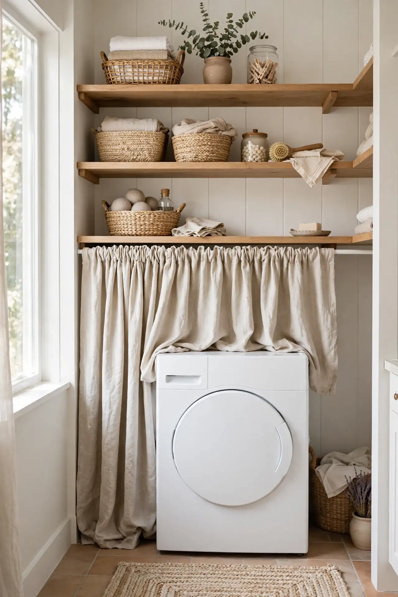 Folded Linen Curtain Skirt