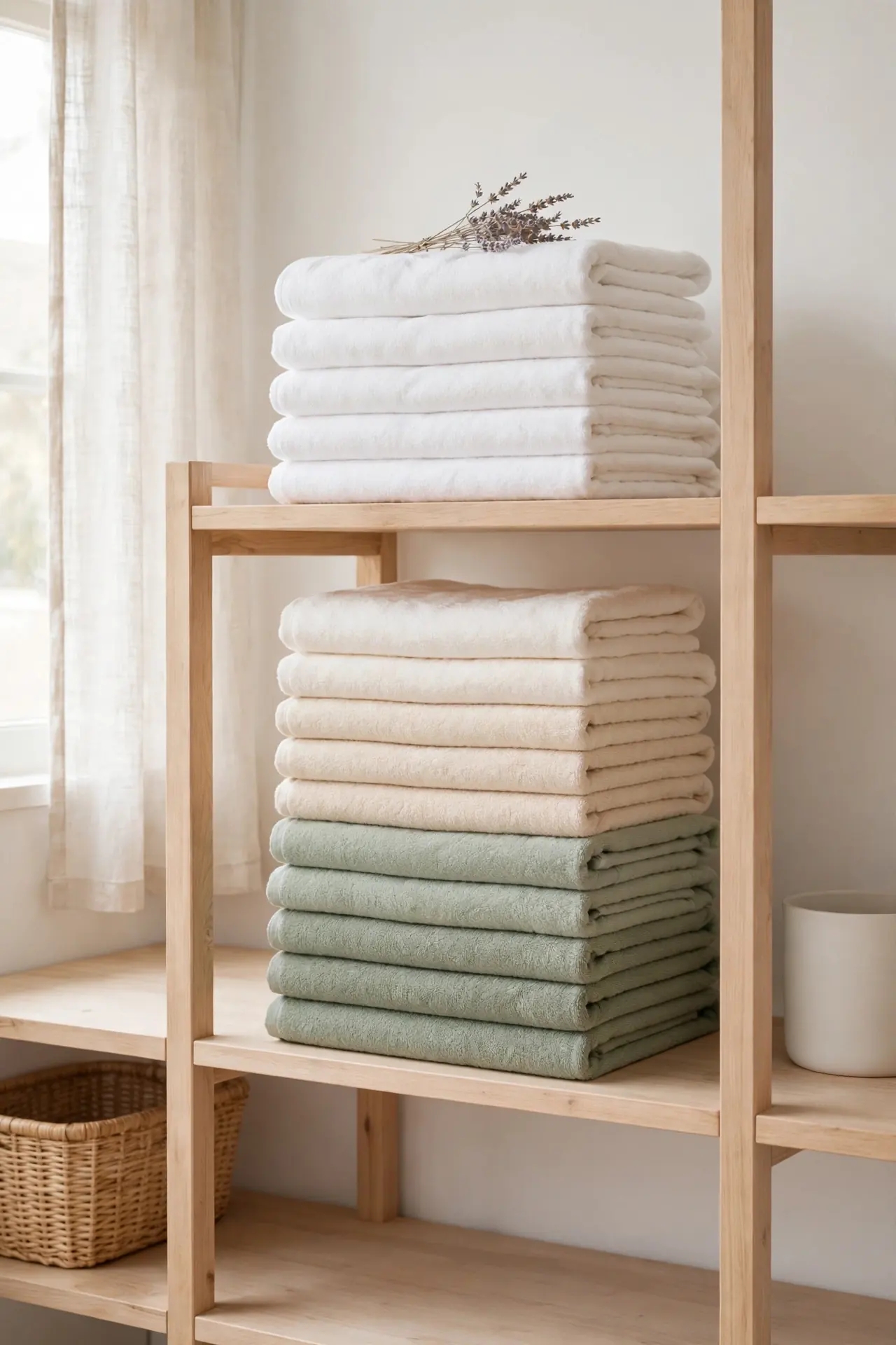 Folded Towel Color Stacks