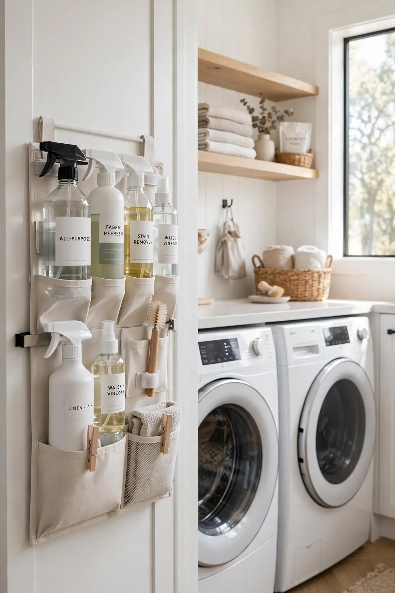 Cabinet Door Organizers - Small Laundry Room Organization Ideas
