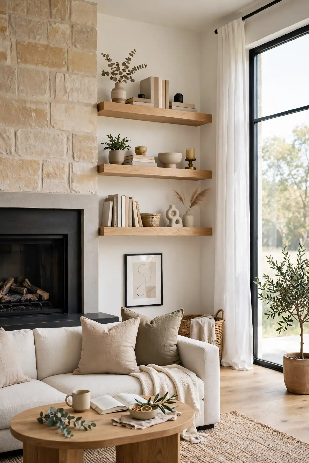 Floating Shelves Beside