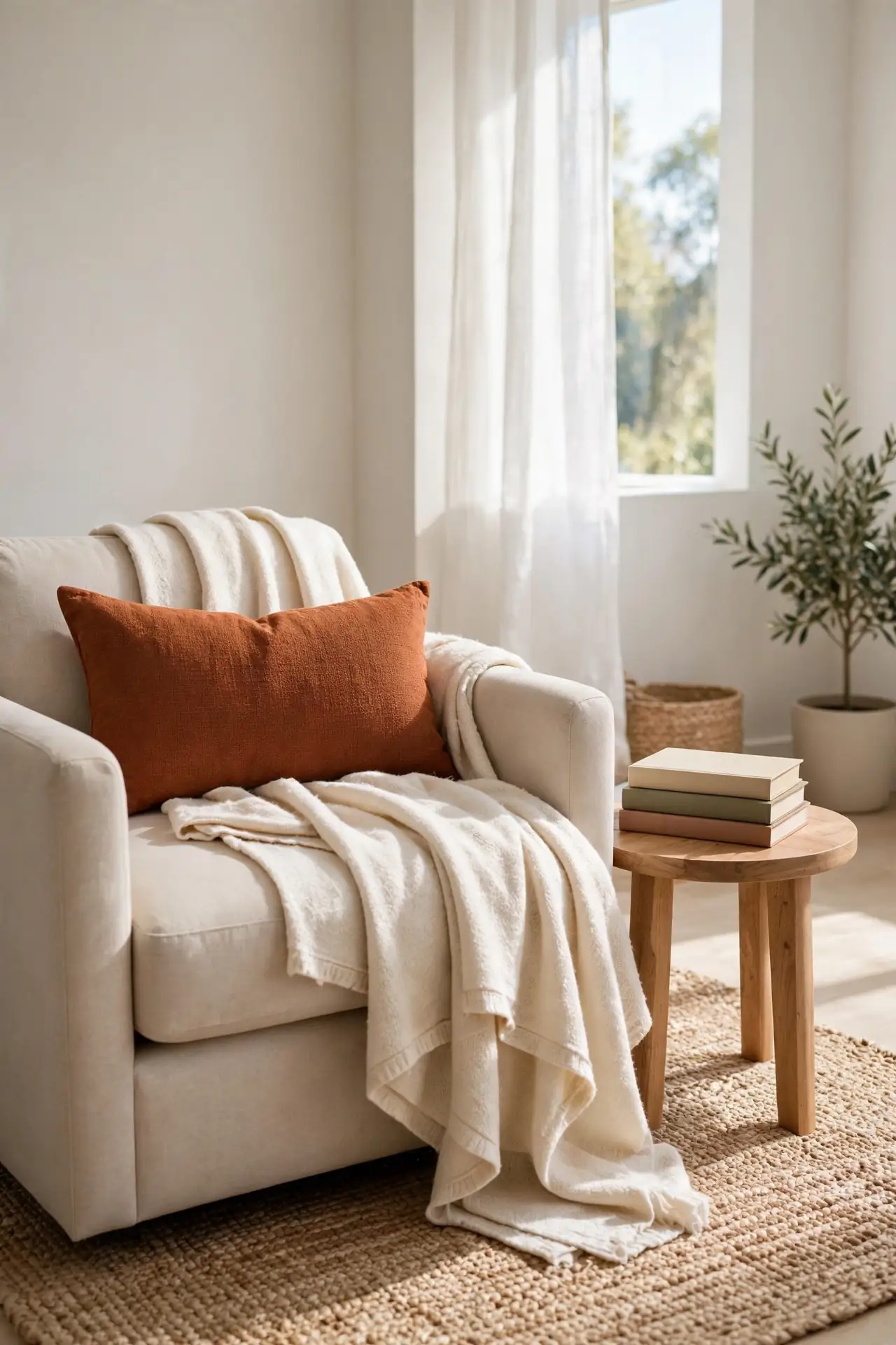 Accent Chair With Layered Throw