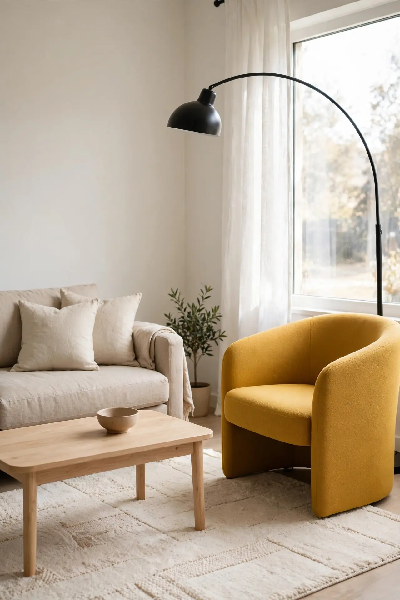 Bold Color Pop Chair for small living room ideas with an accent chair