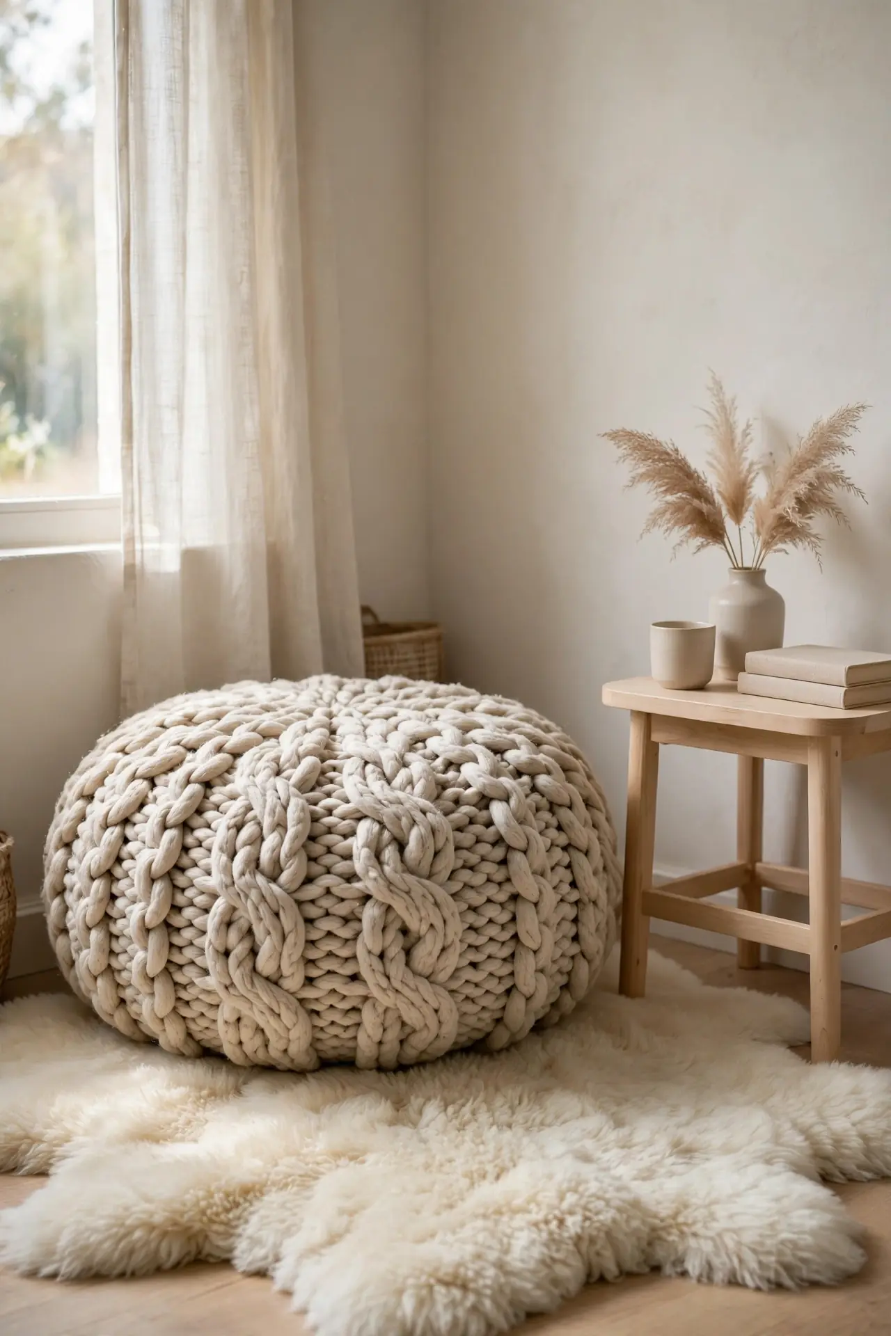Knit Pouf Chair