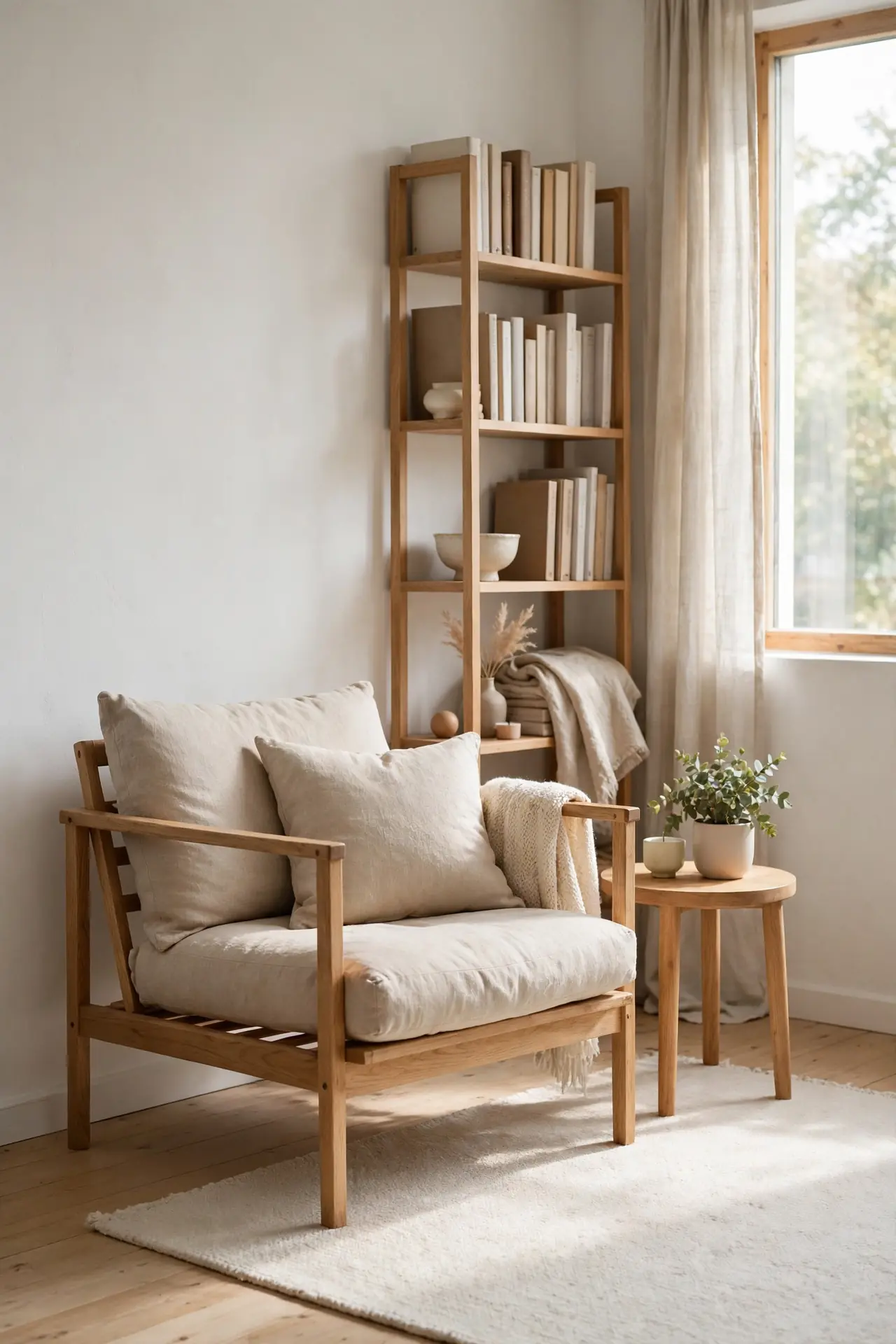 Wooden Frame Armchair for small living room ideas with an accent chair