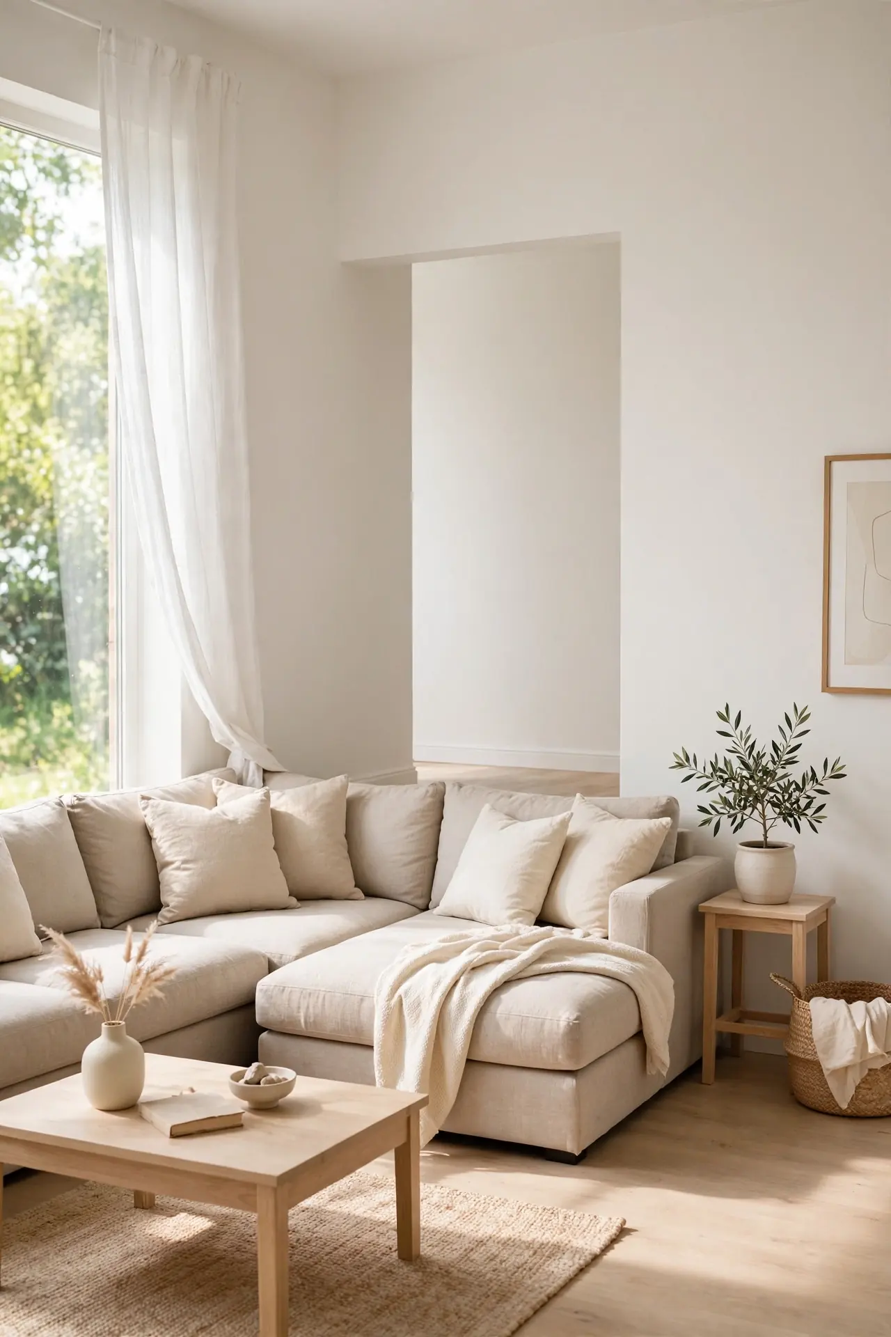 Corner Floating Layout for small living room ideas with sectional sofa