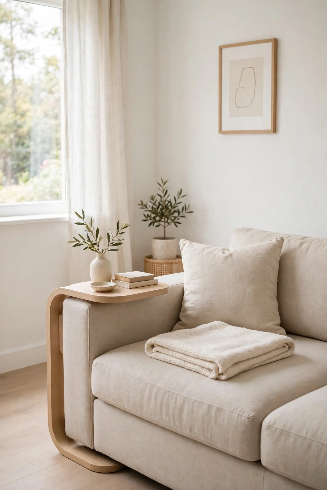 Slim Side Tables for small living room ideas with sectional sofa