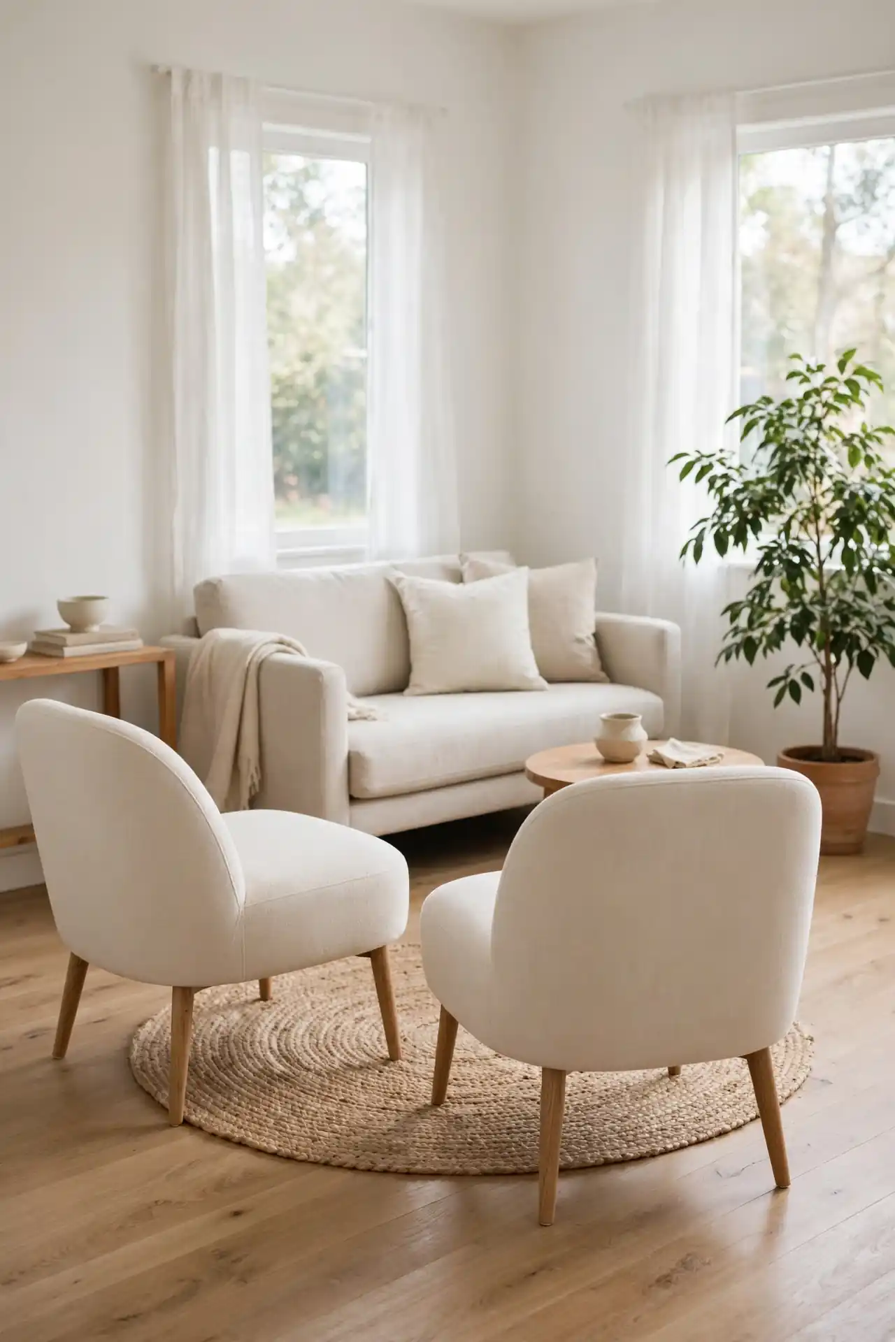 Armless Accent Chairs - Small Living Room Layout Ideas for Apartments