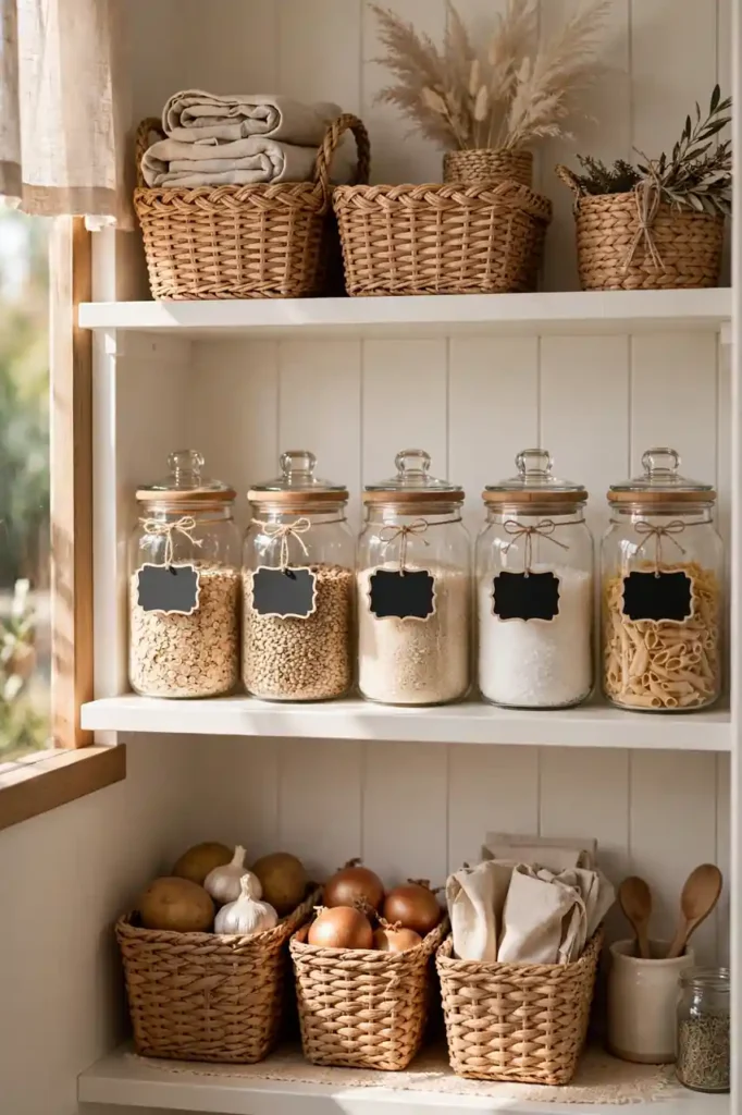 Charming small pantry organization