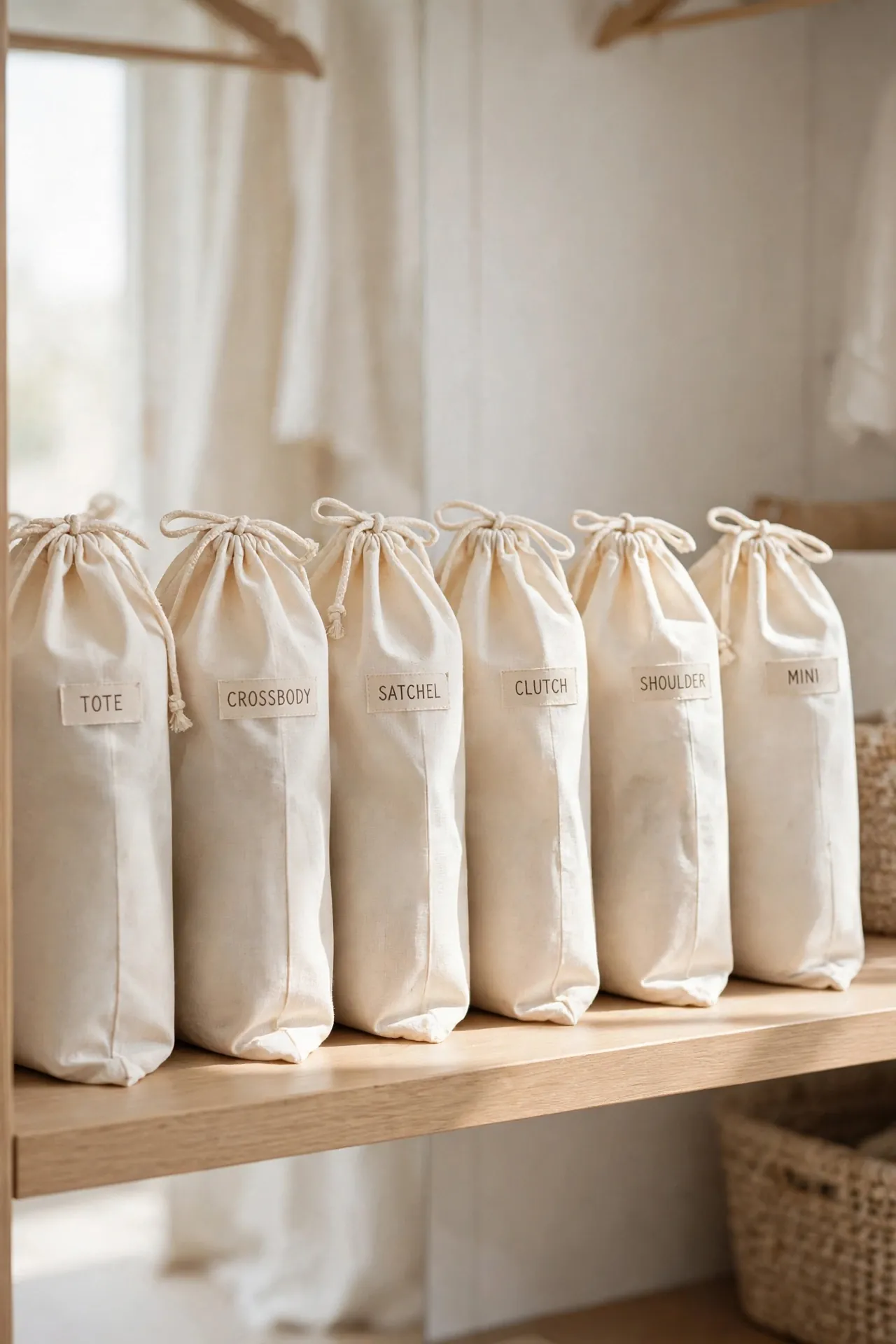 Dust Bag Library - small walk in closet organization ideas