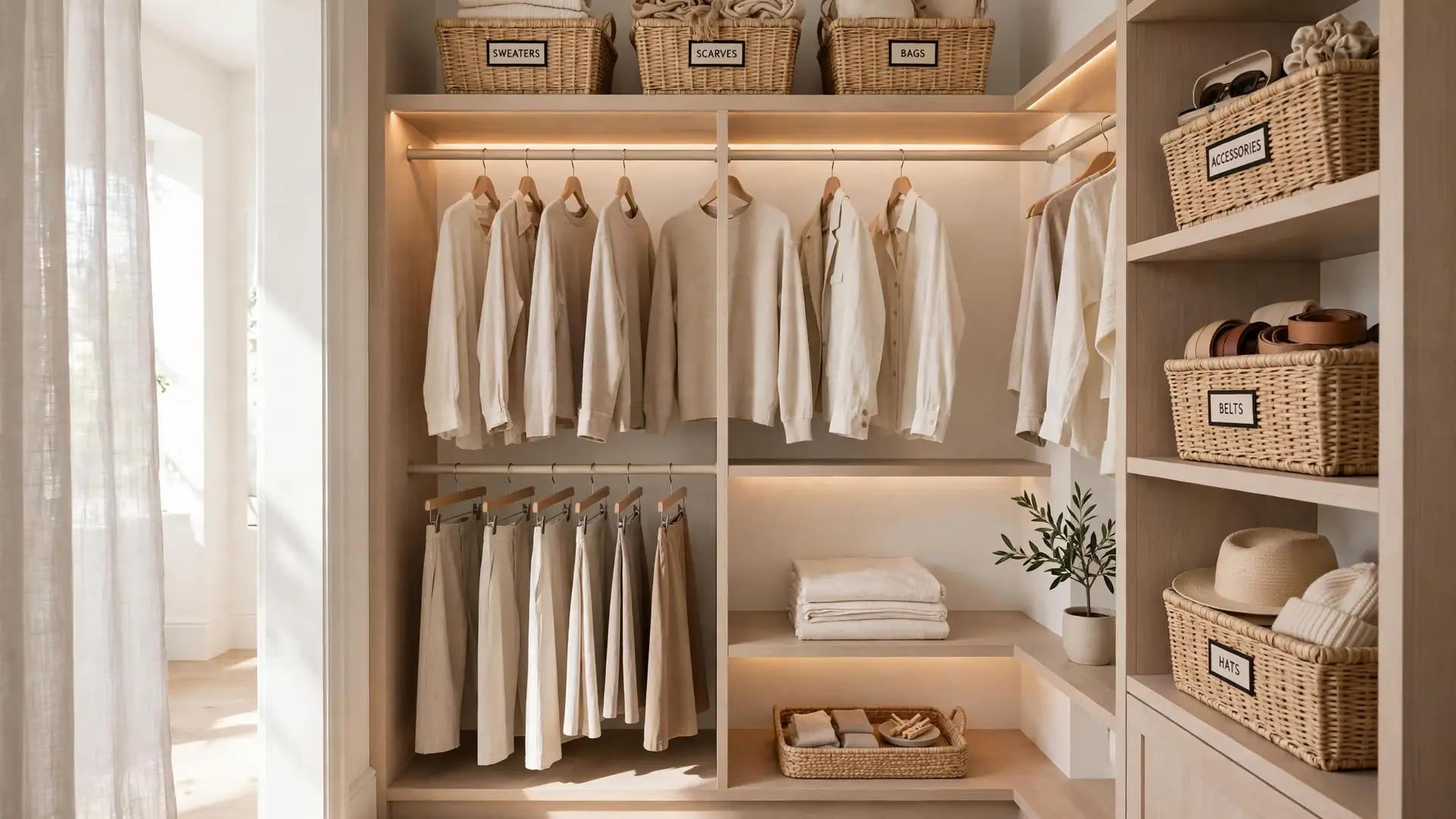 small walk in closet organization ideas