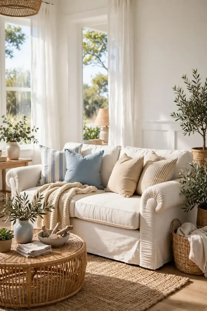 Linen Roll Arm Sofas