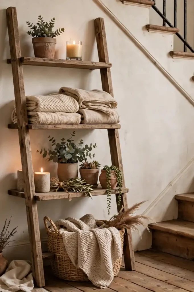 Rustic Ladder Shelf