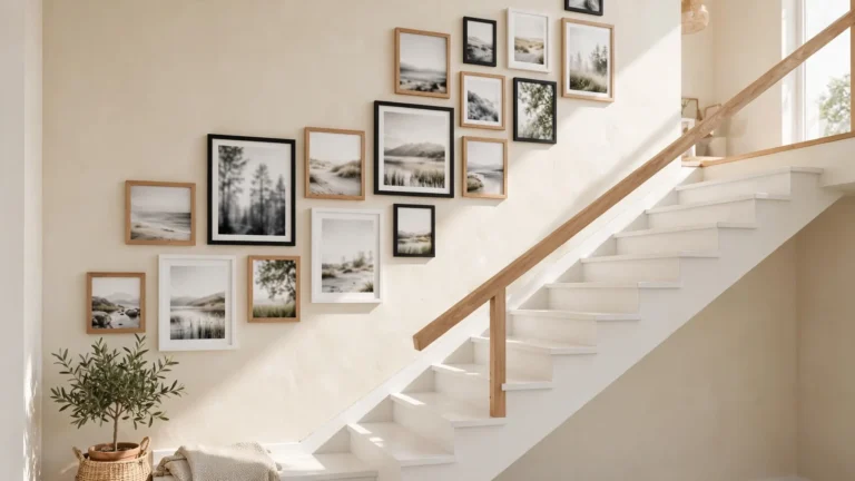 staircase wall decorating ideas with family photos