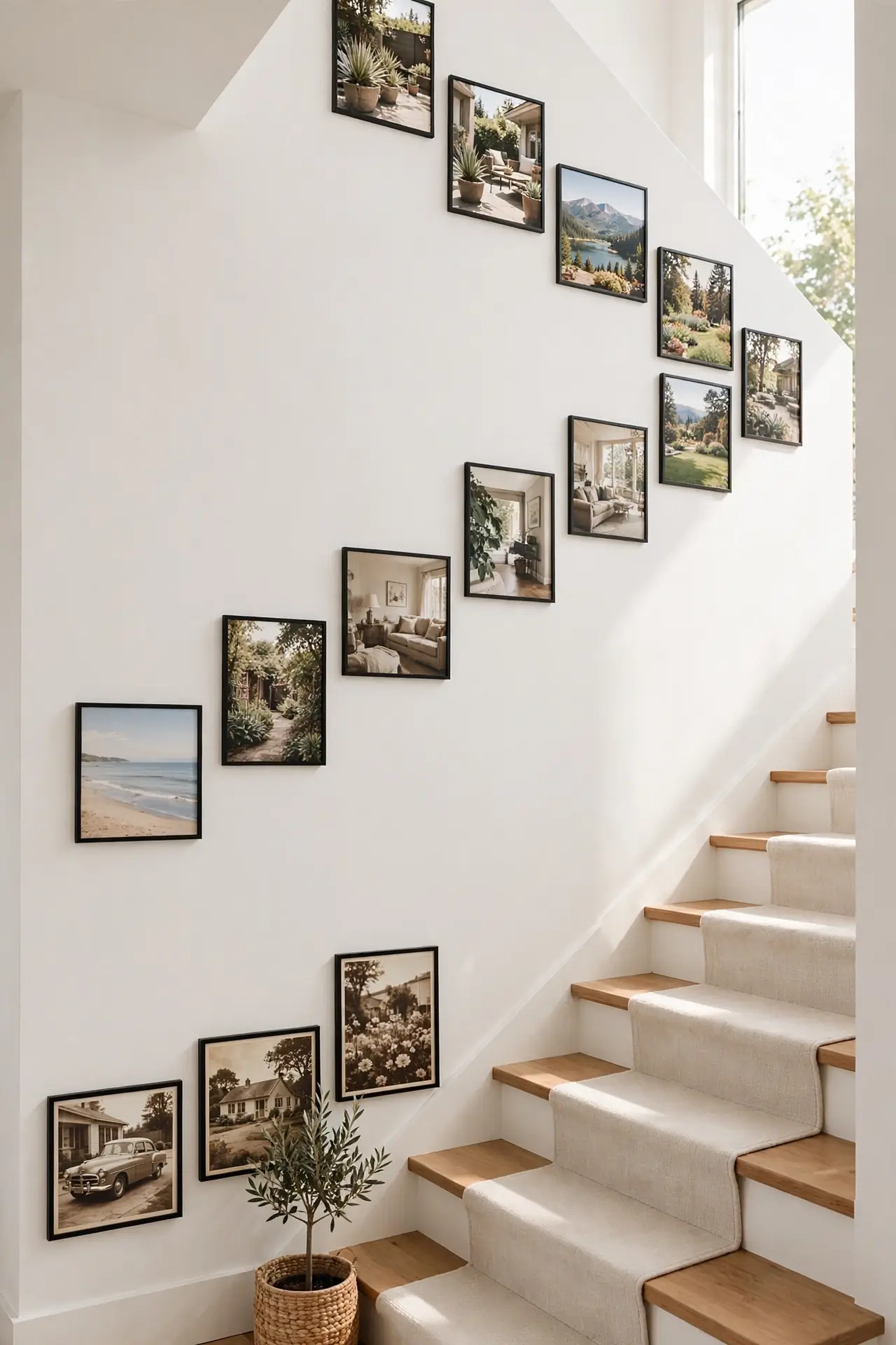 Memory Timeline for staircase wall decorating ideas with family photos