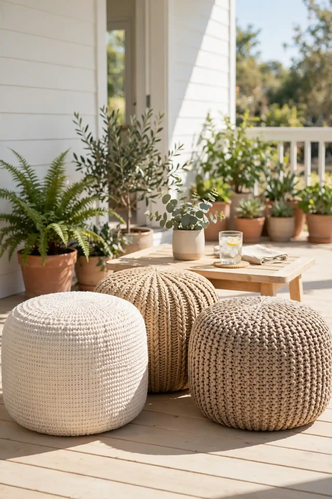 Outdoor Pouf Cluster