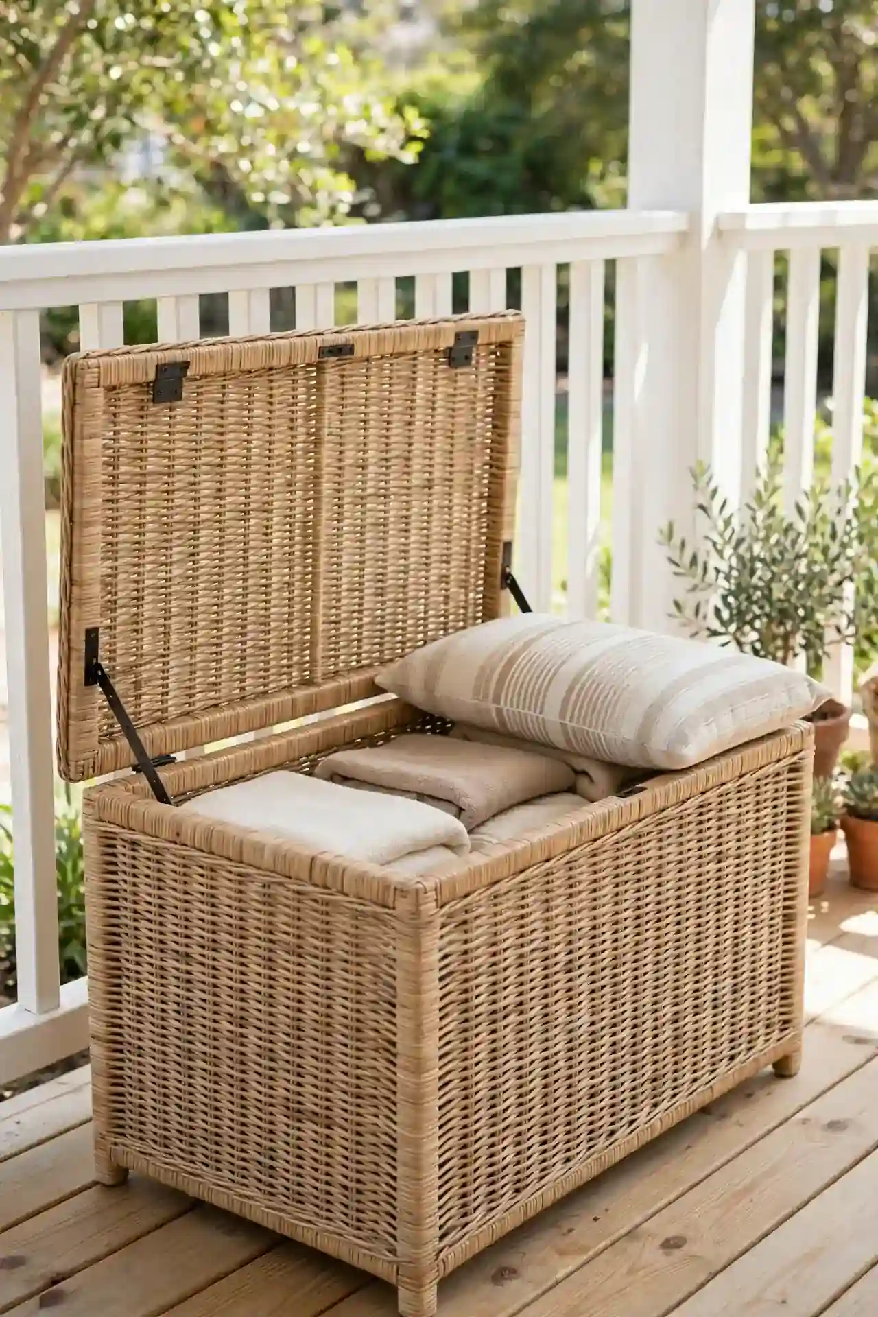 Wicker Storage Bench