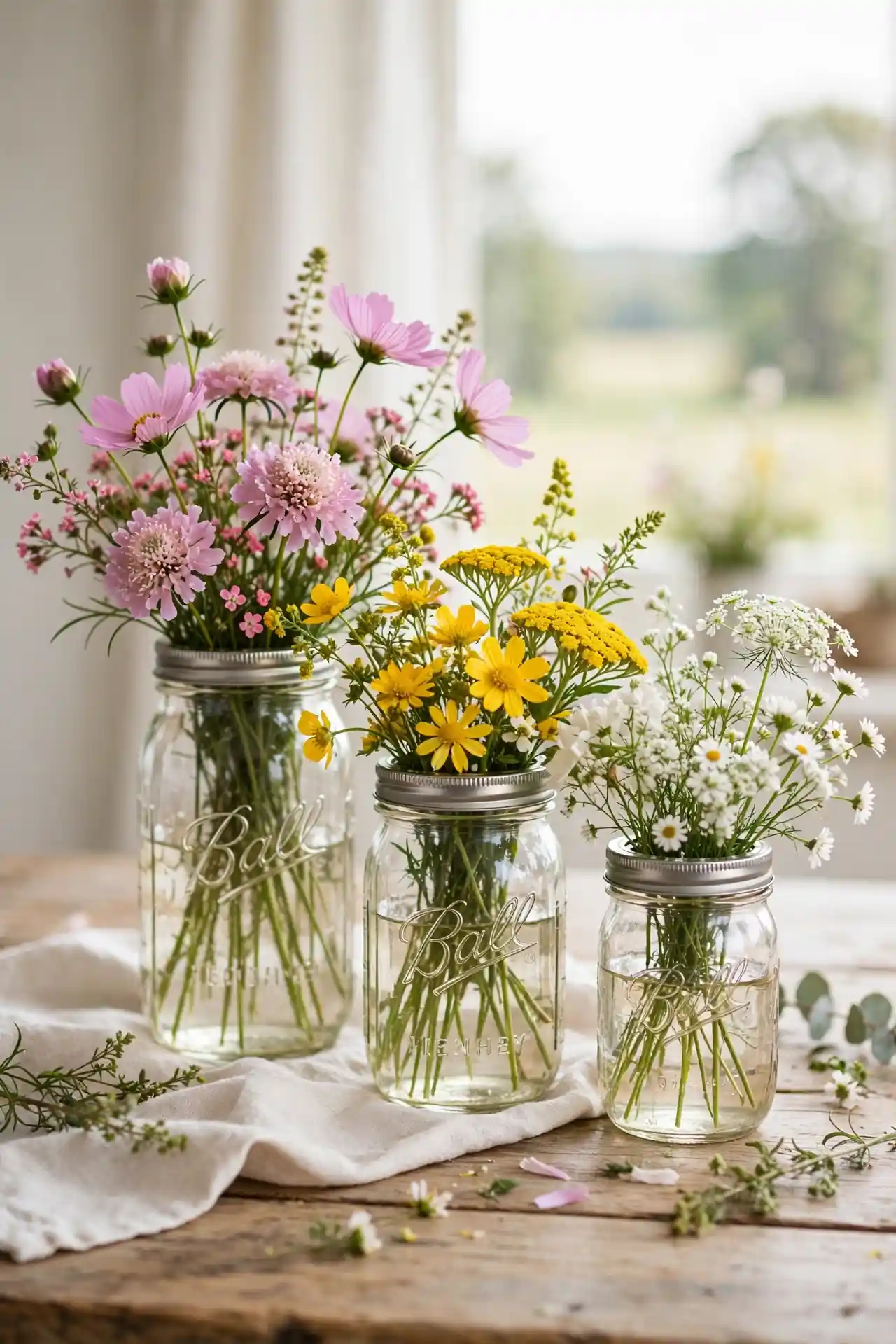 Wildflower Mason Jars