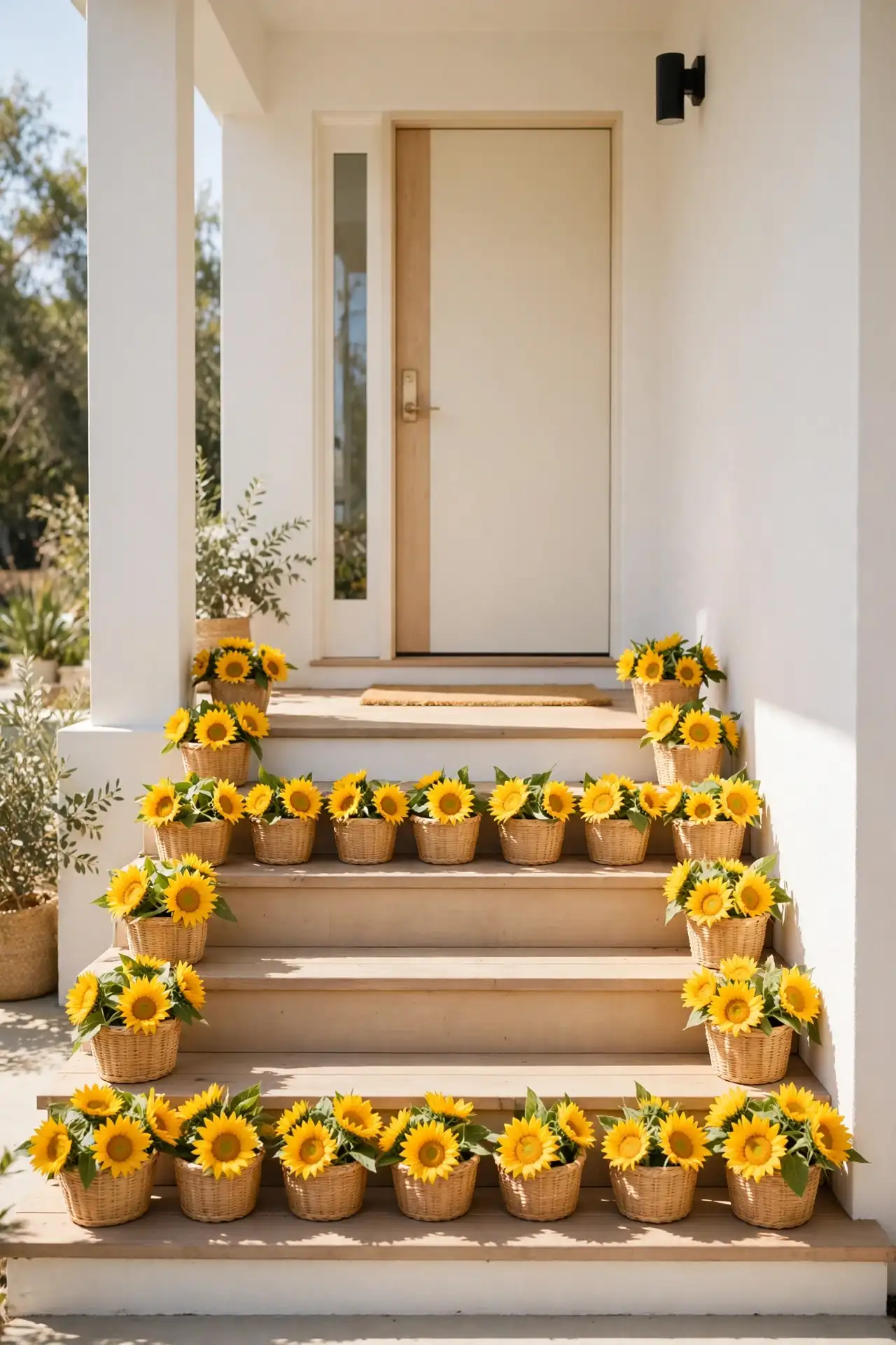 Sunflower Basket Row