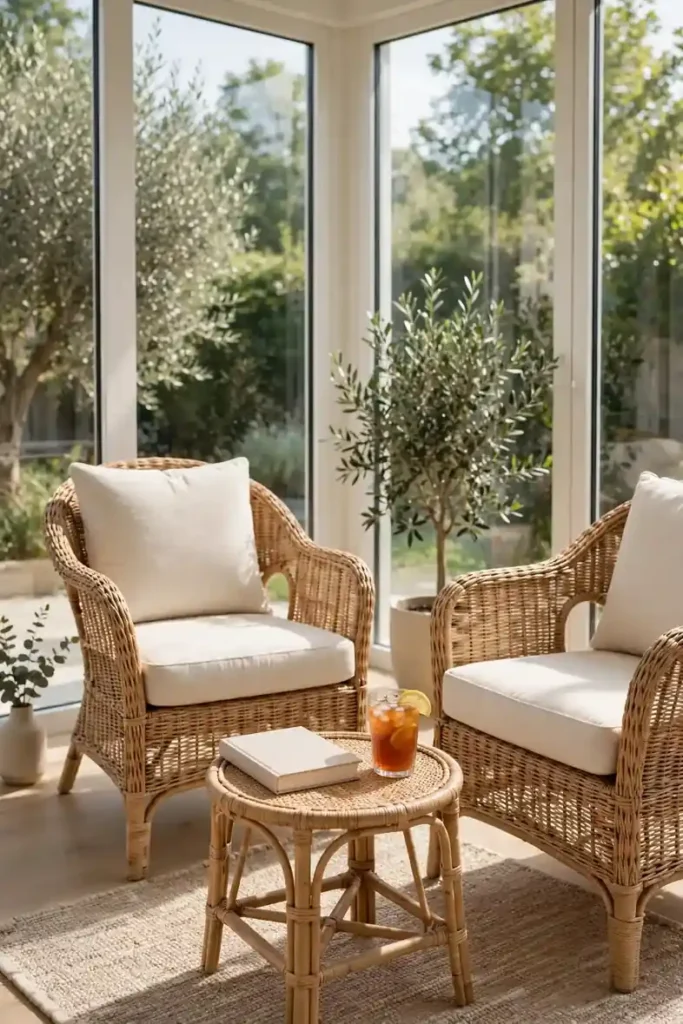 Wicker Armchair Corners